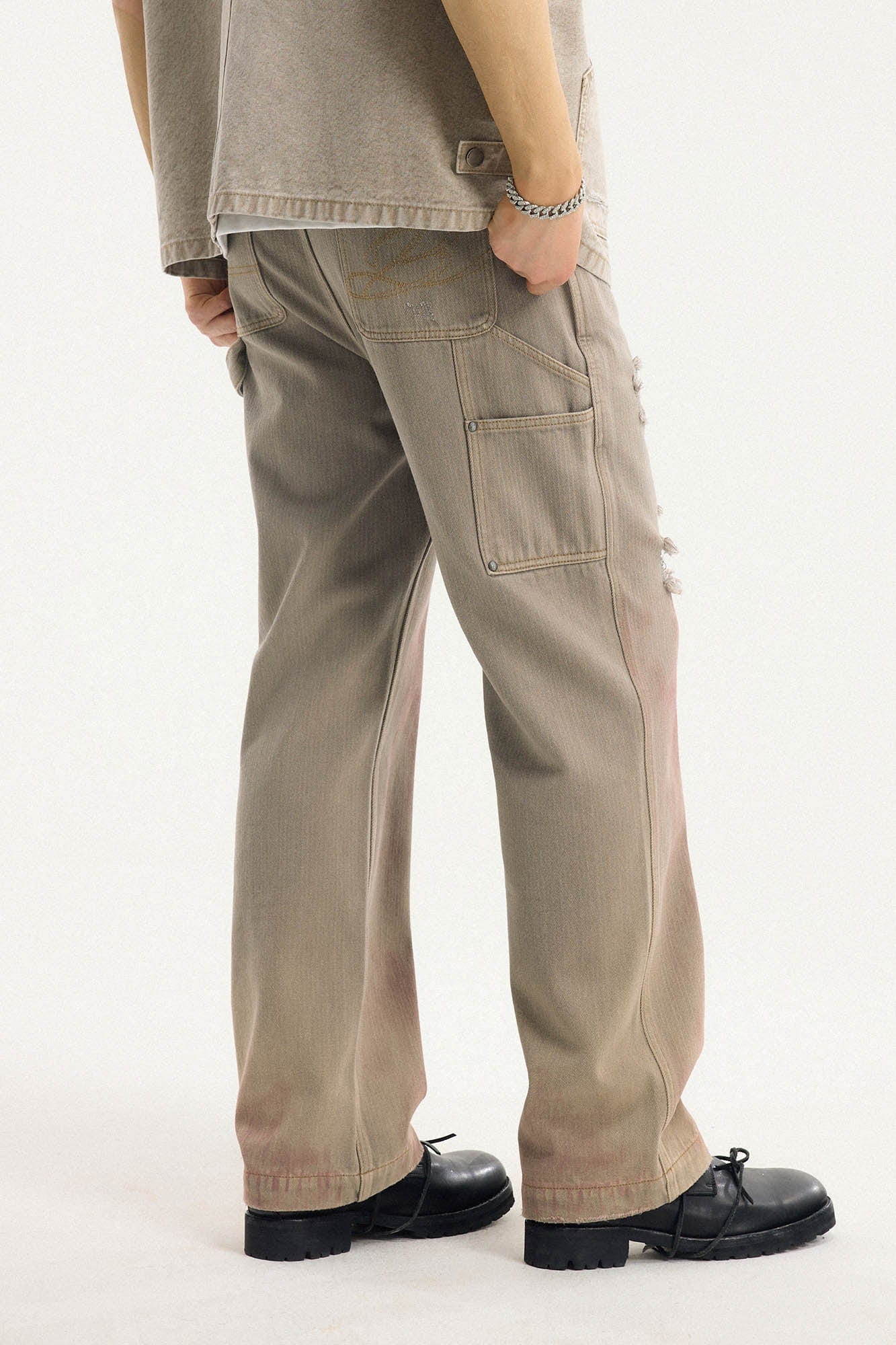 BONELESS Distressed Utility Carpenter Pants, premium urban and streetwear designers apparel on PROJECTISR.com, BONELESS