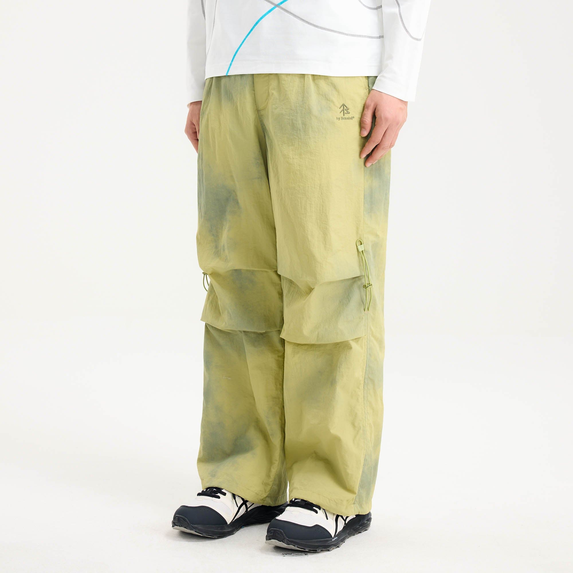 BONELESS Tie-Dye Crinkled Parachute Pants, premium urban and streetwear designers apparel on PROJECTISR.com, BONELESS
