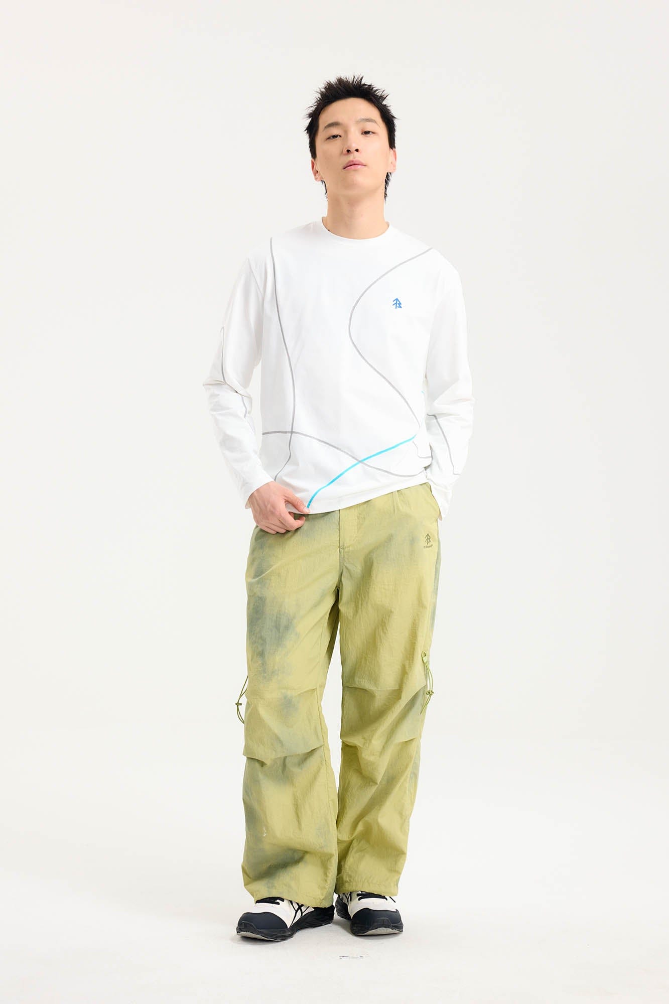 BONELESS Tie-Dye Crinkled Parachute Pants, premium urban and streetwear designers apparel on PROJECTISR.com, BONELESS