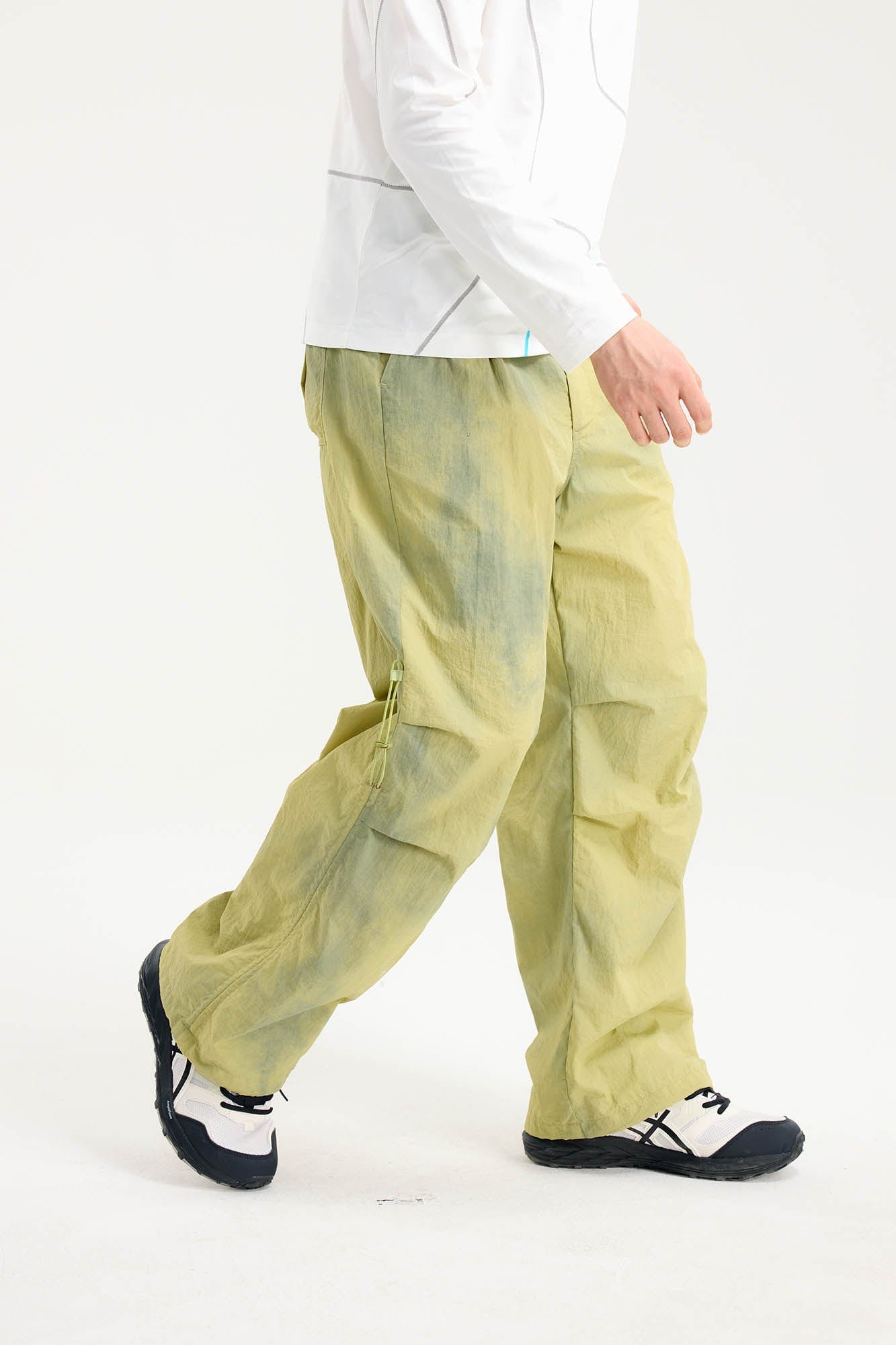 BONELESS Tie-Dye Crinkled Parachute Pants, premium urban and streetwear designers apparel on PROJECTISR.com, BONELESS