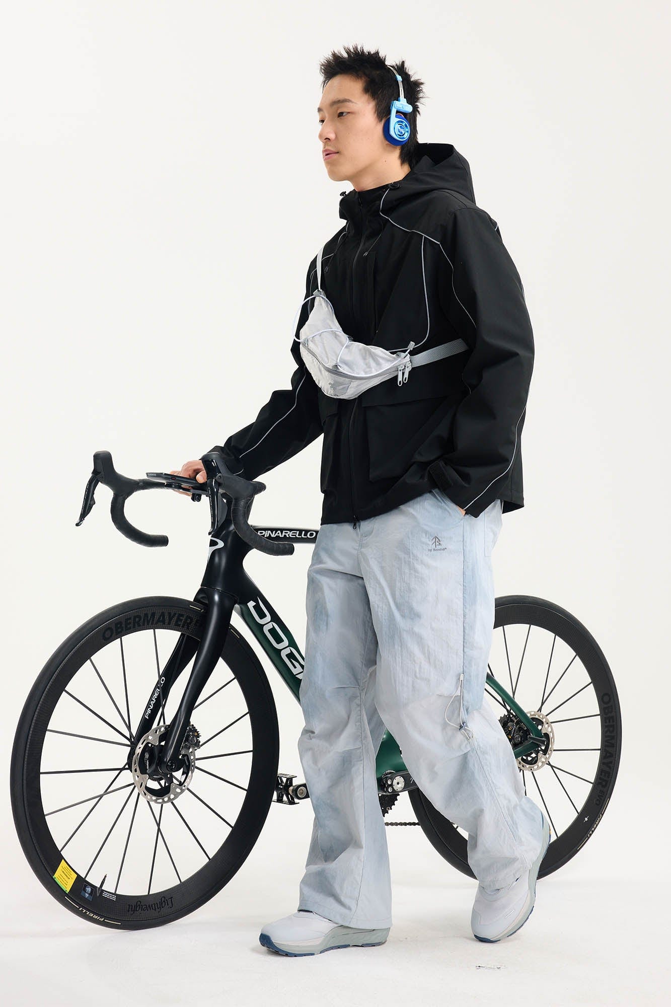 BONELESS Tie-Dye Crinkled Parachute Pants, premium urban and streetwear designers apparel on PROJECTISR.com, BONELESS