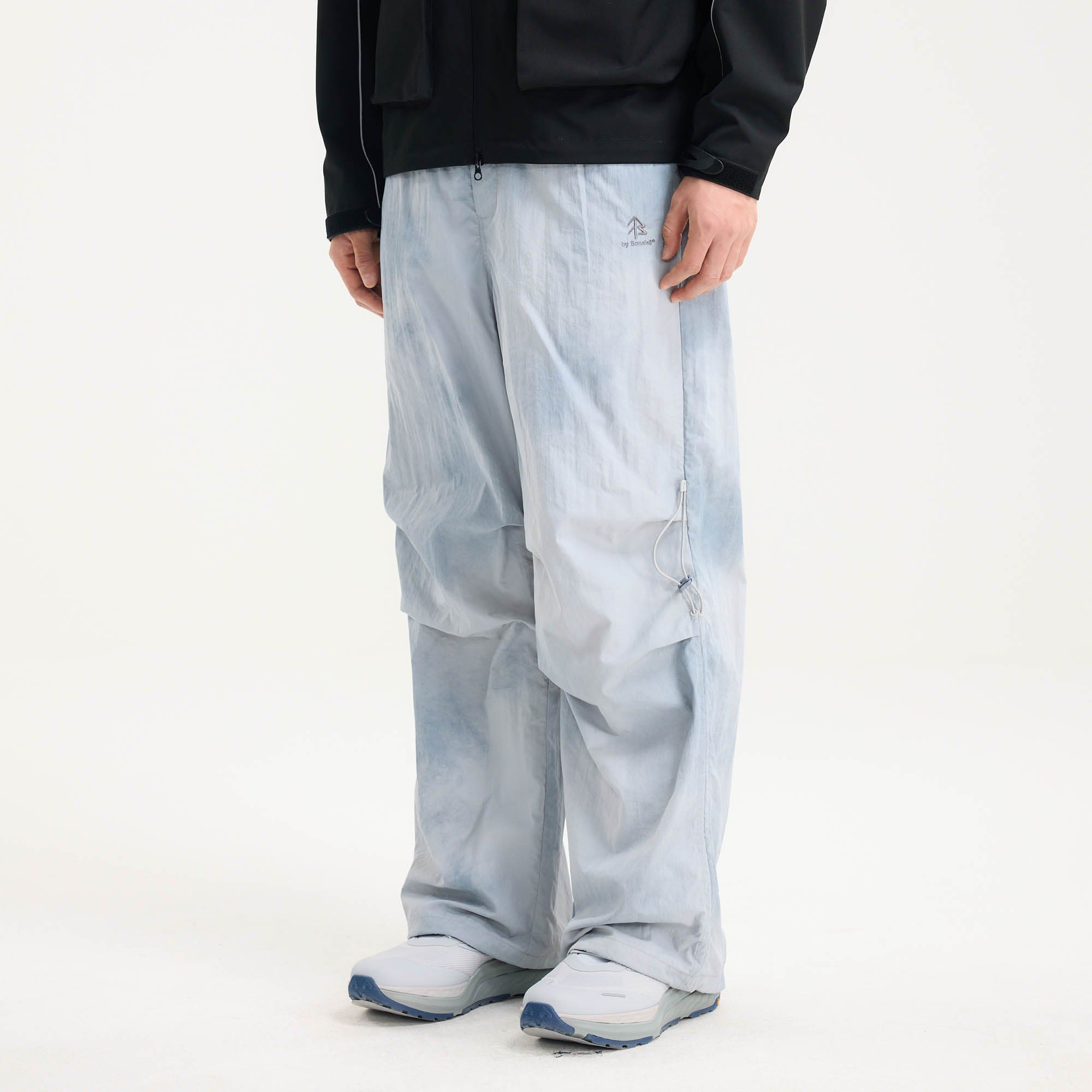 BONELESS Tie-Dye Crinkled Parachute Pants, premium urban and streetwear designers apparel on PROJECTISR.com, BONELESS
