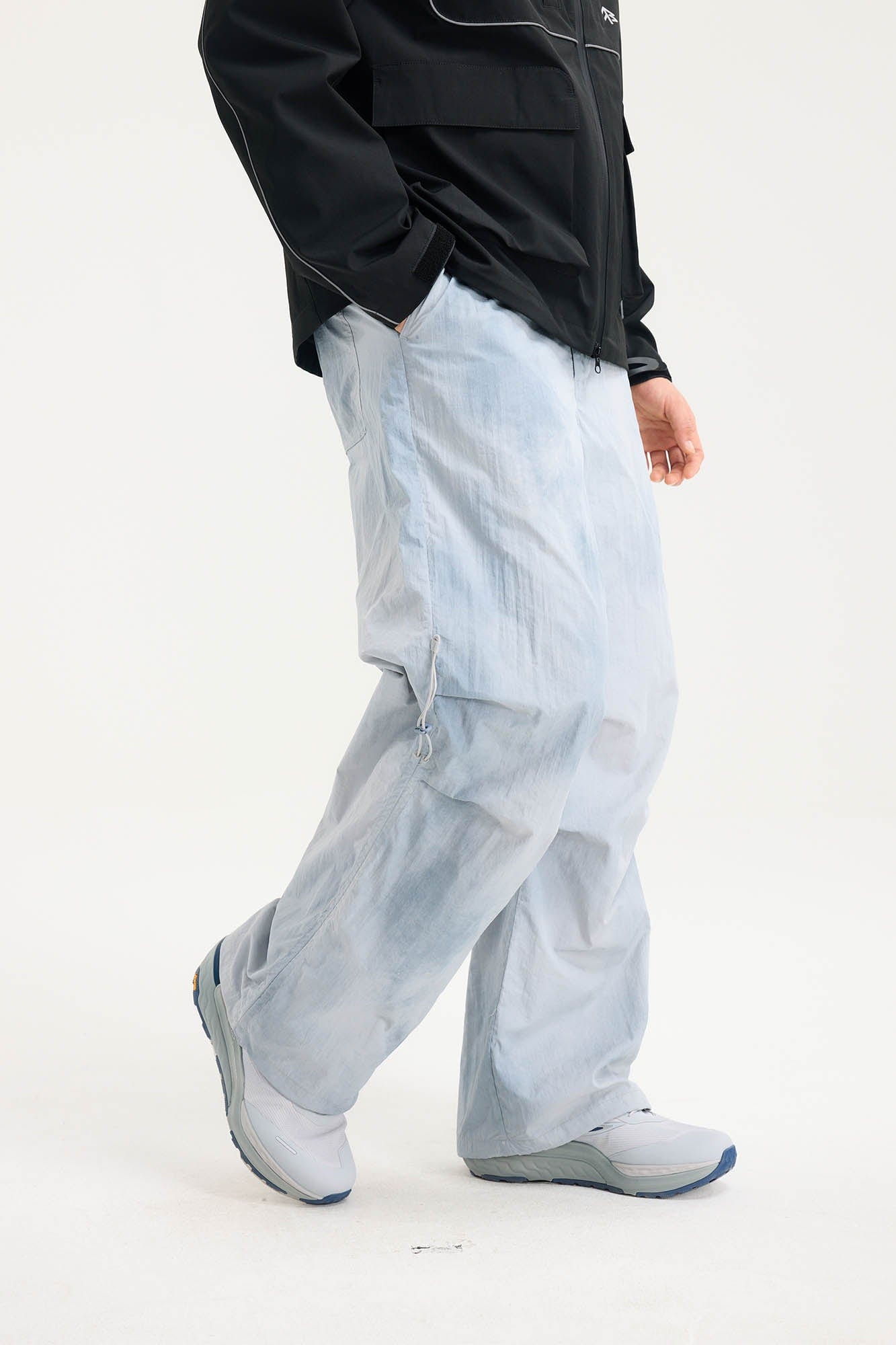 BONELESS Tie-Dye Crinkled Parachute Pants, premium urban and streetwear designers apparel on PROJECTISR.com, BONELESS