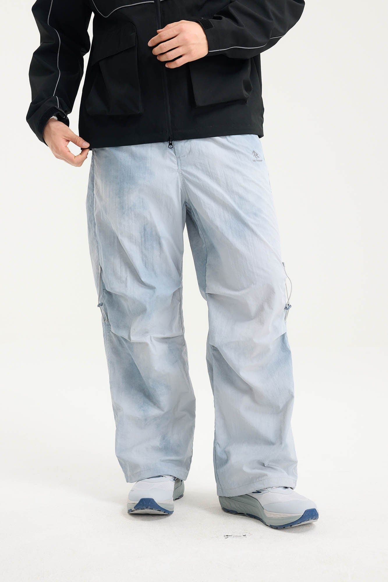 BONELESS Tie-Dye Crinkled Parachute Pants, premium urban and streetwear designers apparel on PROJECTISR.com, BONELESS