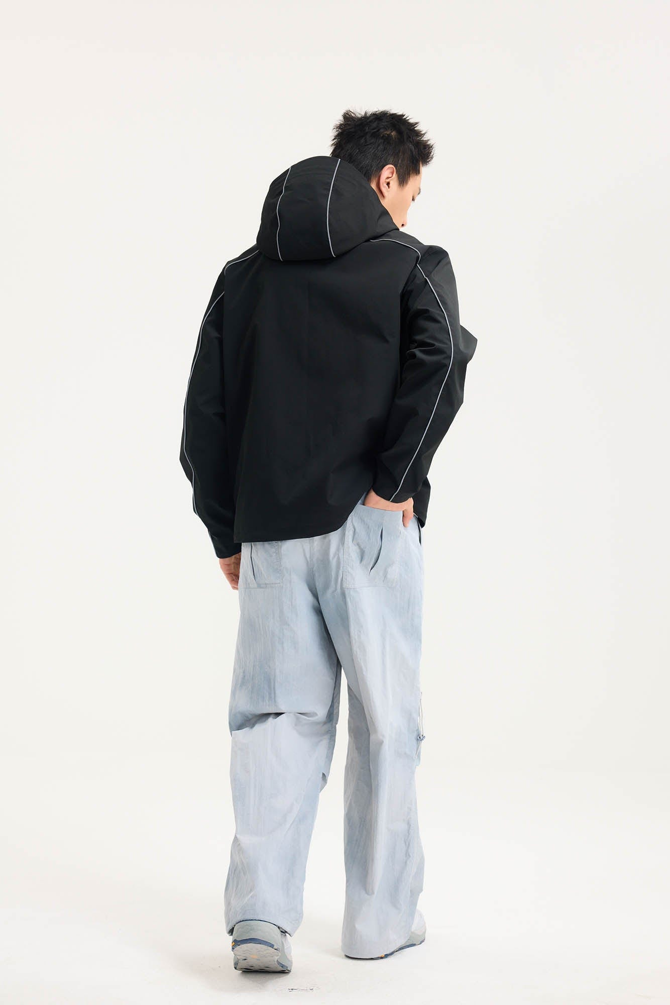 BONELESS Tie-Dye Crinkled Parachute Pants, premium urban and streetwear designers apparel on PROJECTISR.com, BONELESS