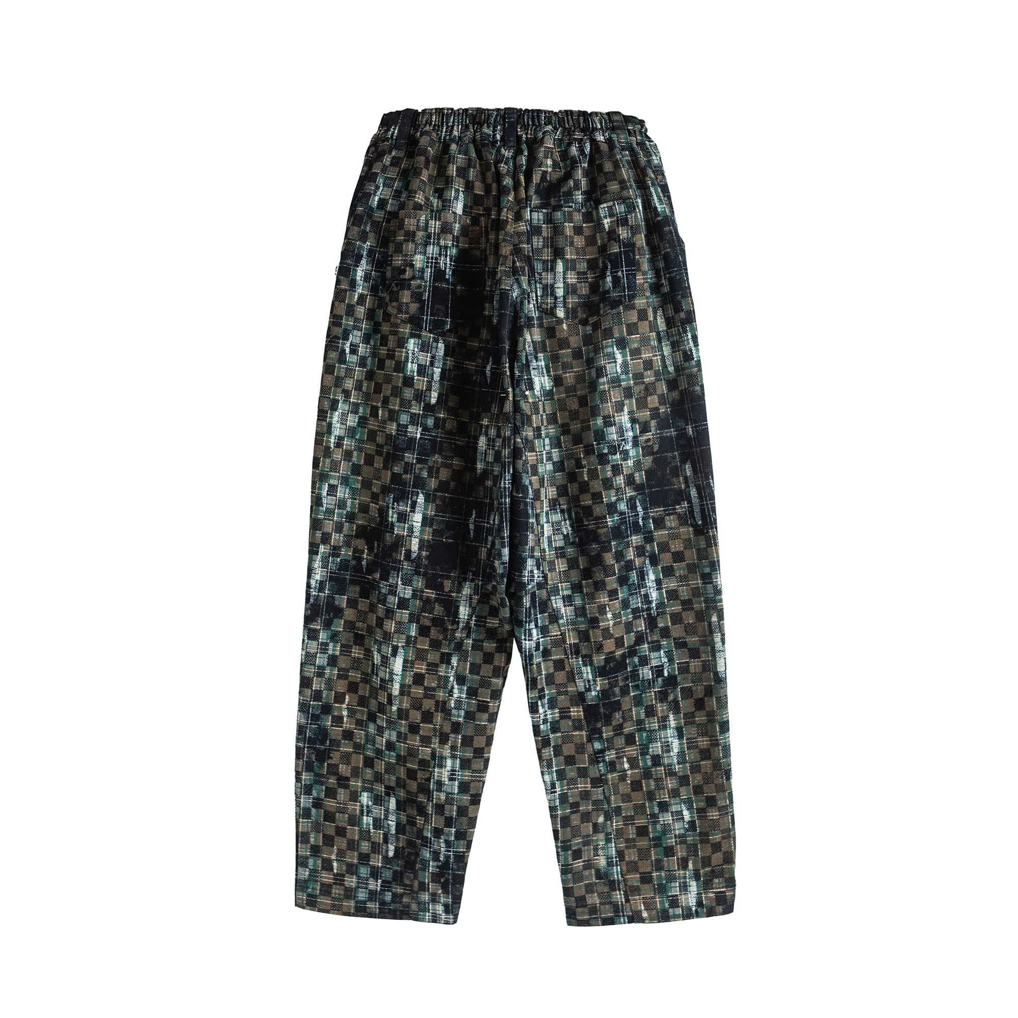 ME DA IGUAL Tie-Dye Washed Camo Checks Elastic Pants, premium urban and streetwear designers apparel on PROJECTISR.com, ME DA IGUAL