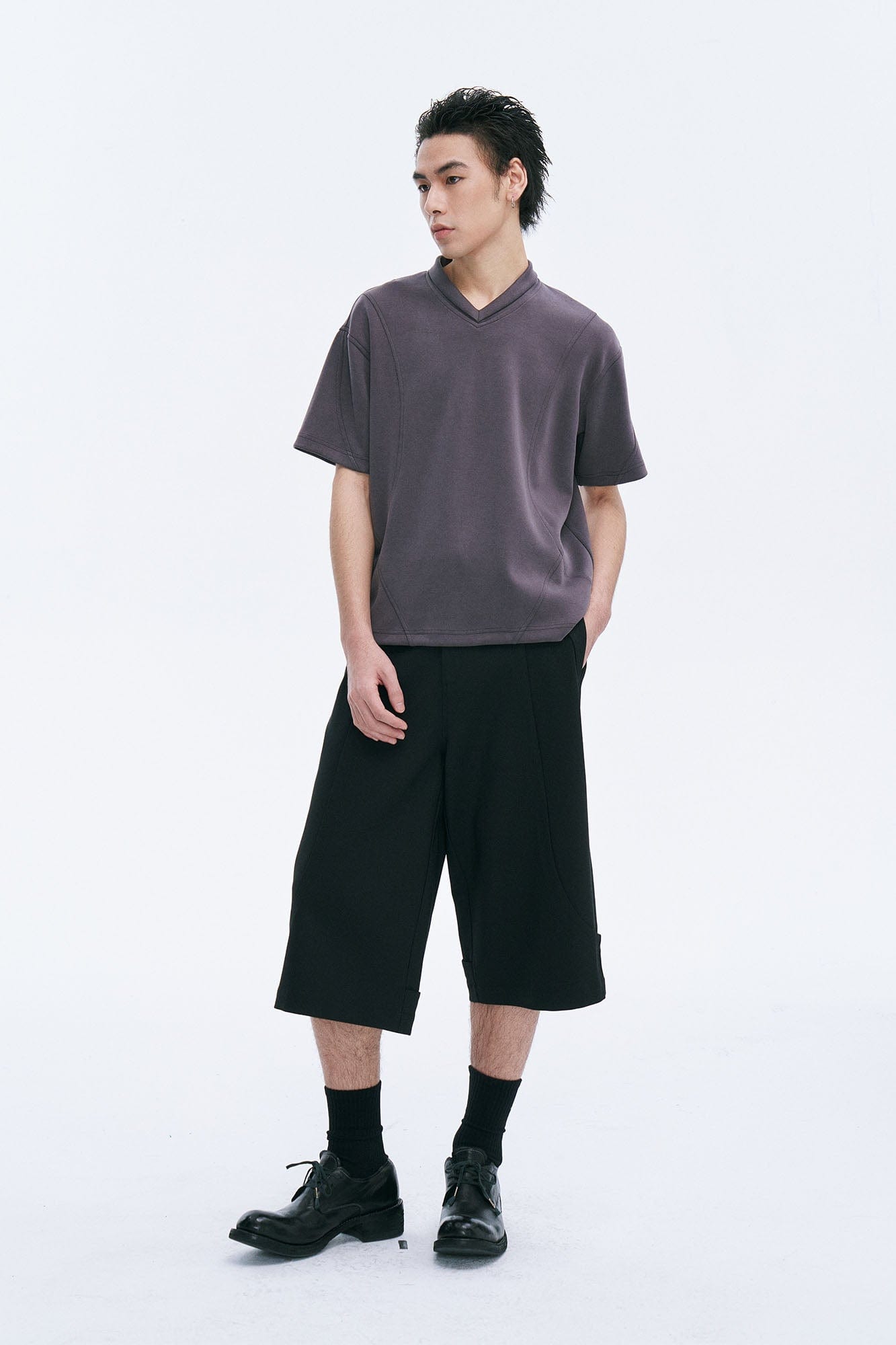 CATSSTAC Essential Spliced Wool-Blend Capri Pants, premium urban and streetwear designers apparel on PROJECTISR.com, CATSSTAC