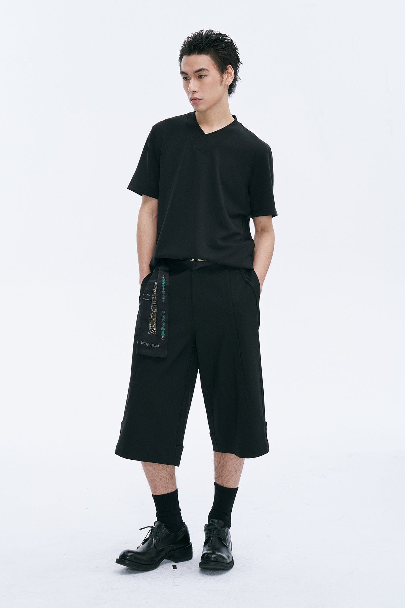 CATSSTAC Essential Spliced Wool-Blend Capri Pants, premium urban and streetwear designers apparel on PROJECTISR.com, CATSSTAC