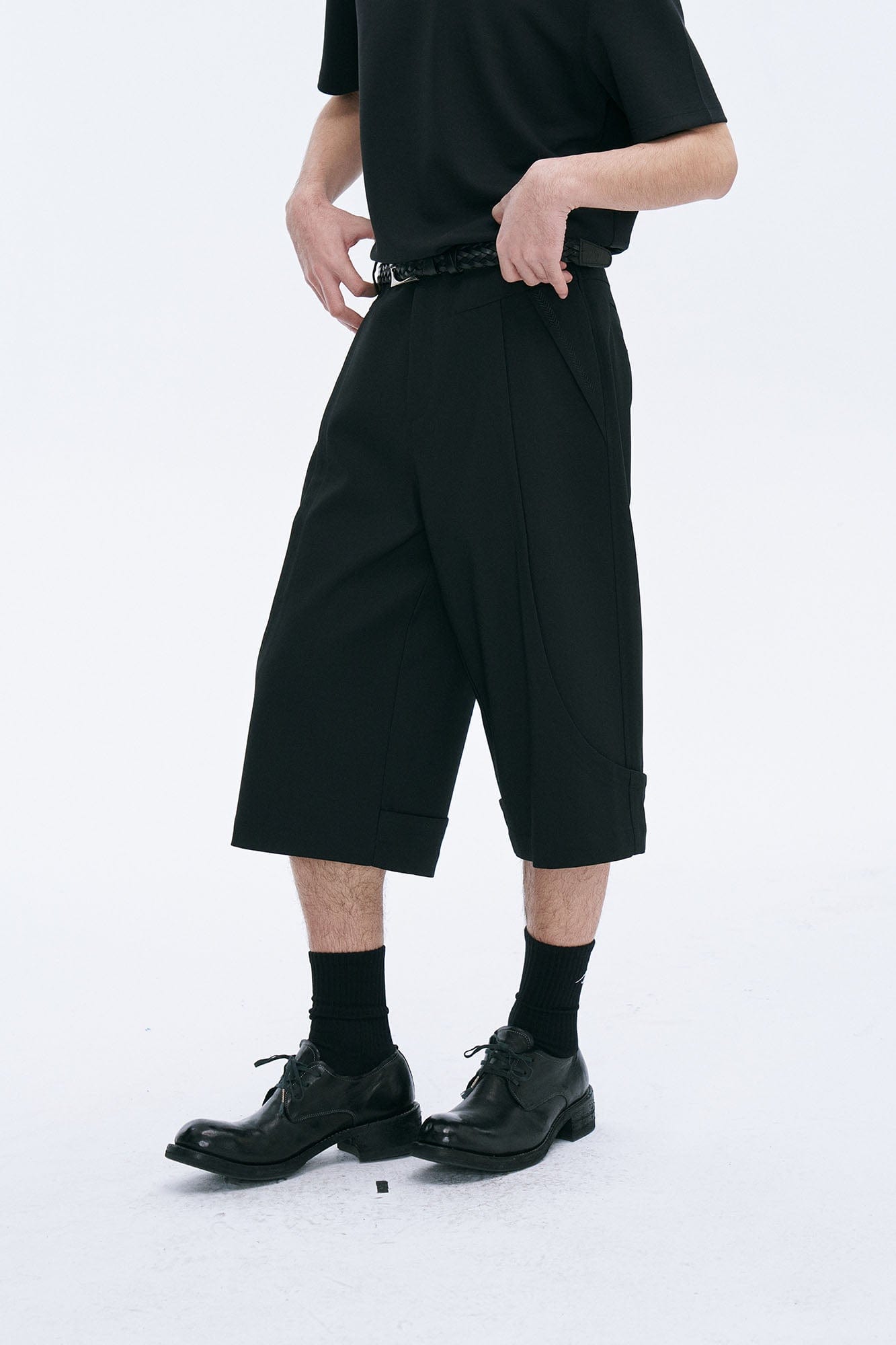 CATSSTAC Essential Spliced Wool-Blend Capri Pants, premium urban and streetwear designers apparel on PROJECTISR.com, CATSSTAC