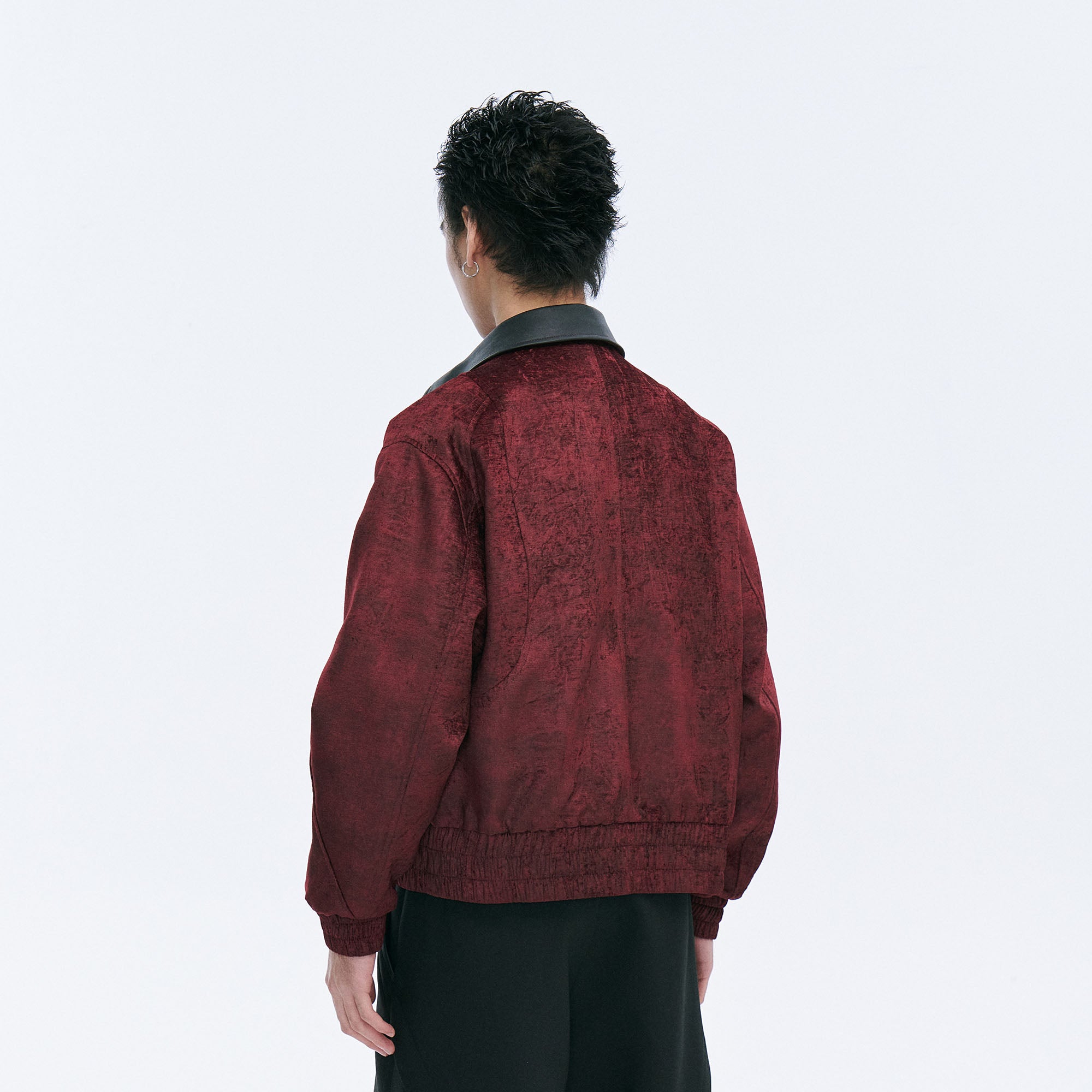 CATSSTAC Velvet Leather-Collar Elastic Jacket, premium urban and streetwear designers apparel on PROJECTISR.com, CATSSTAC