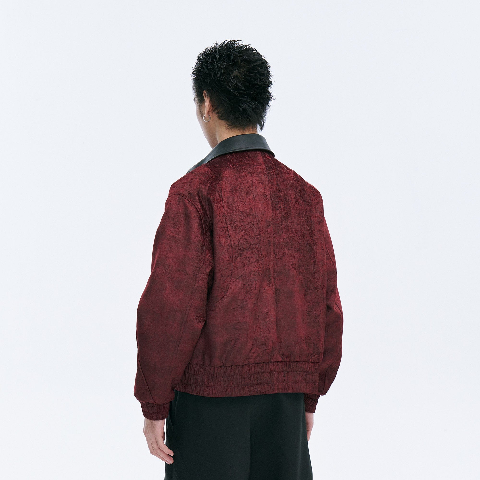 CATSSTAC Velvet Leather-Collar Elastic Jacket, premium urban and streetwear designers apparel on PROJECTISR.com, CATSSTAC