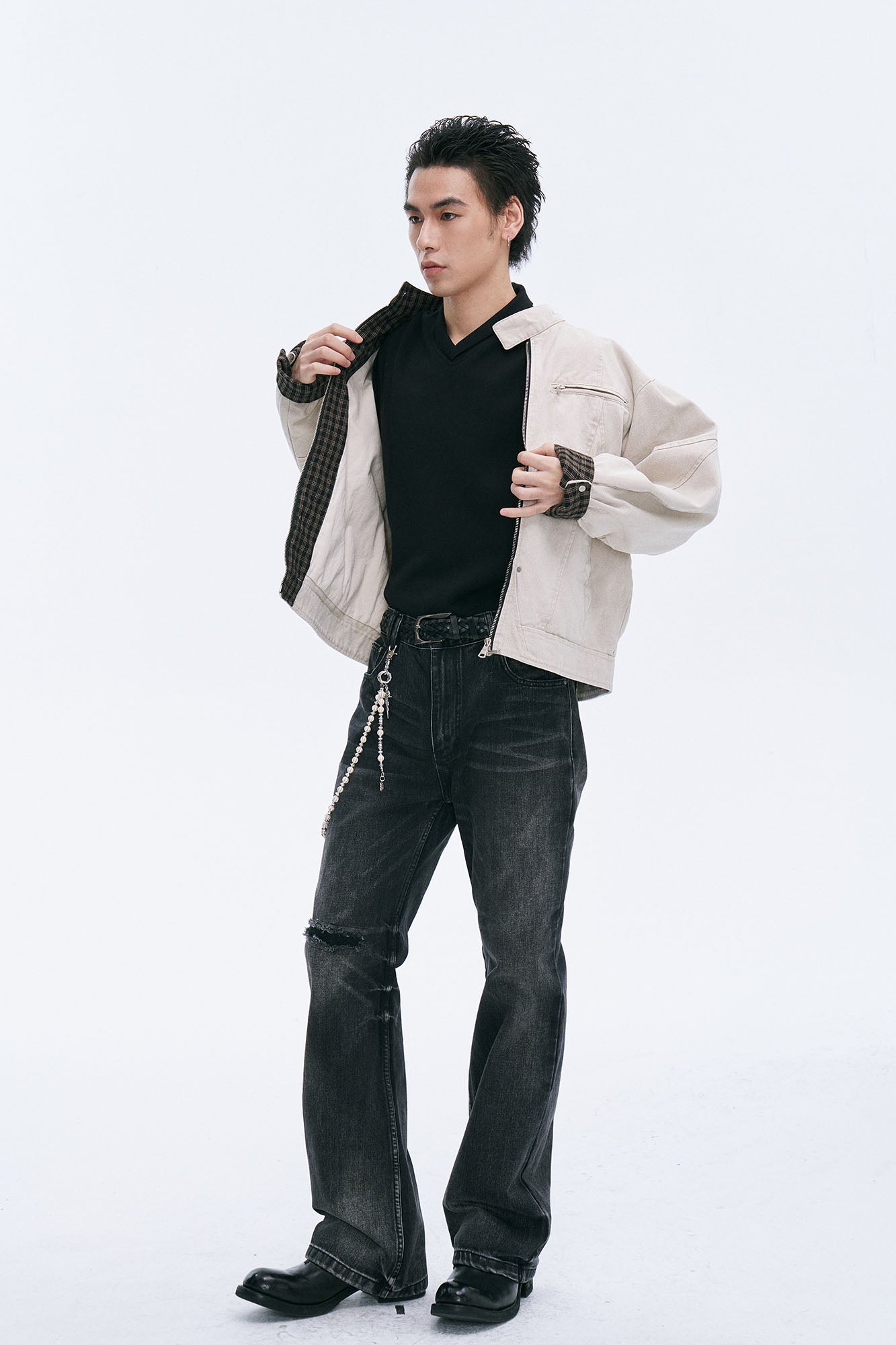 CATSSTAC Check-Lined Harrington Jacket, premium urban and streetwear designers apparel on PROJECTISR.com, CATSSTAC