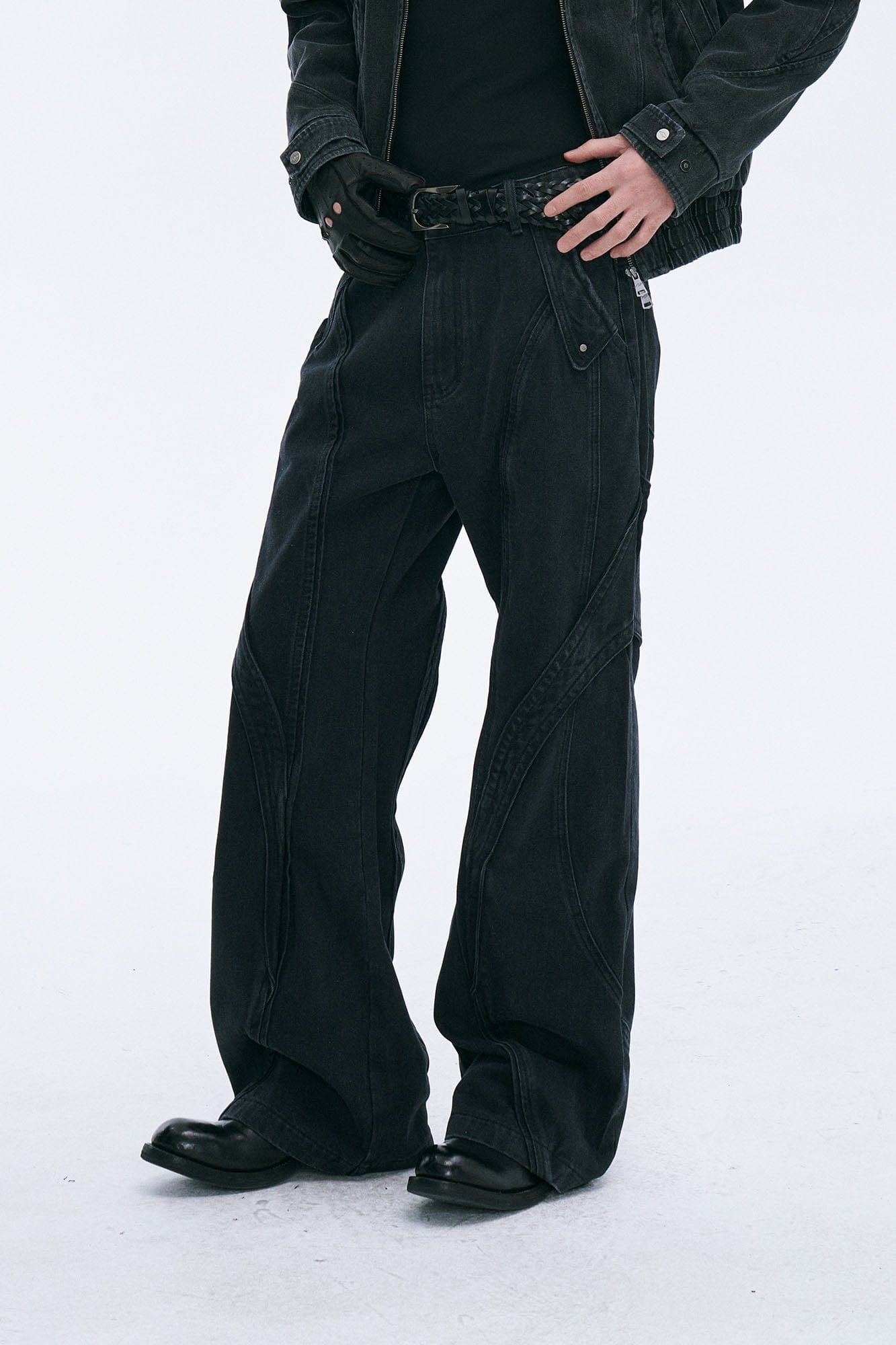 CATSSTAC Curved Panel Straight-Leg Jeans, premium urban and streetwear designers apparel on PROJECTISR.com, CATSSTAC