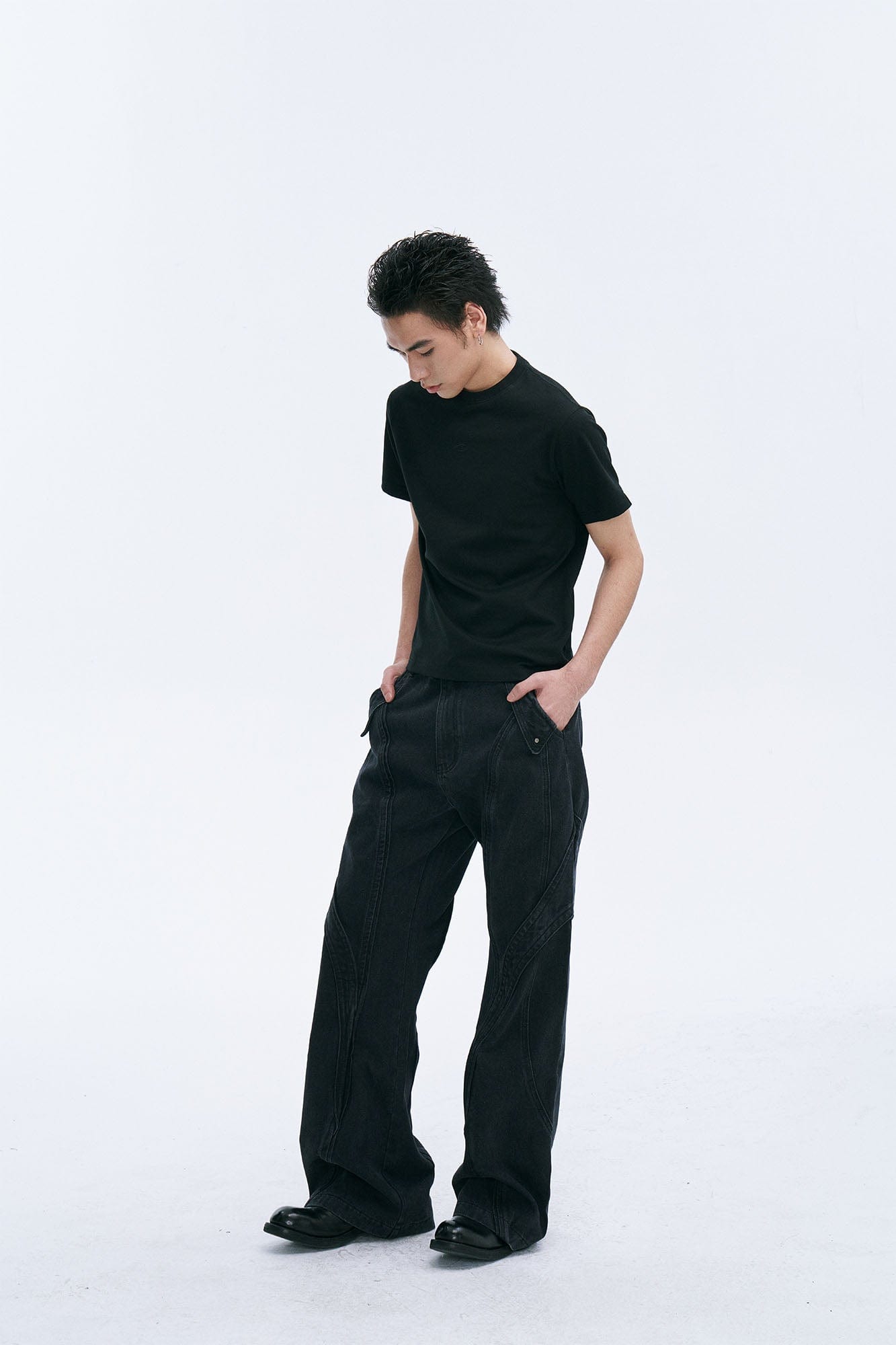 CATSSTAC Curved Panel Straight-Leg Jeans, premium urban and streetwear designers apparel on PROJECTISR.com, CATSSTAC