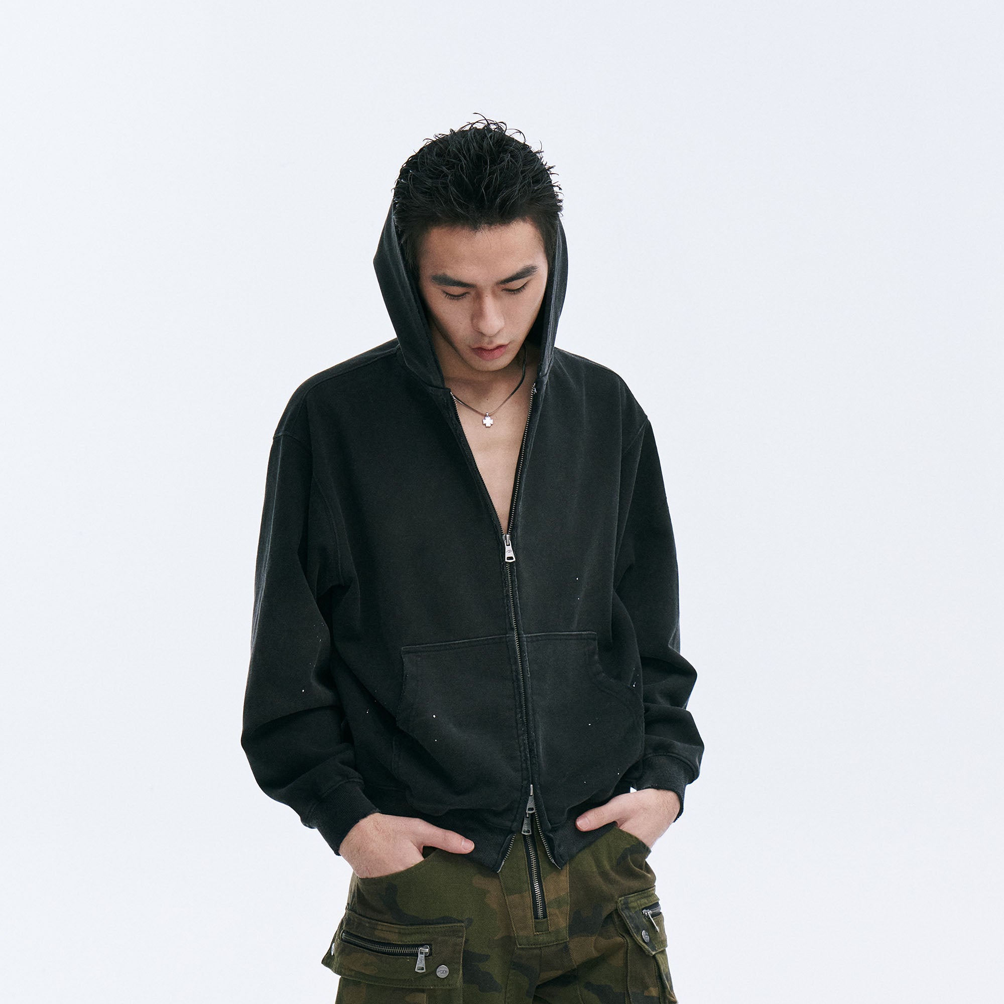CATSSTAC Rugged Wash Zip Hoodie, premium urban and streetwear designers apparel on PROJECTISR.com, CATSSTAC