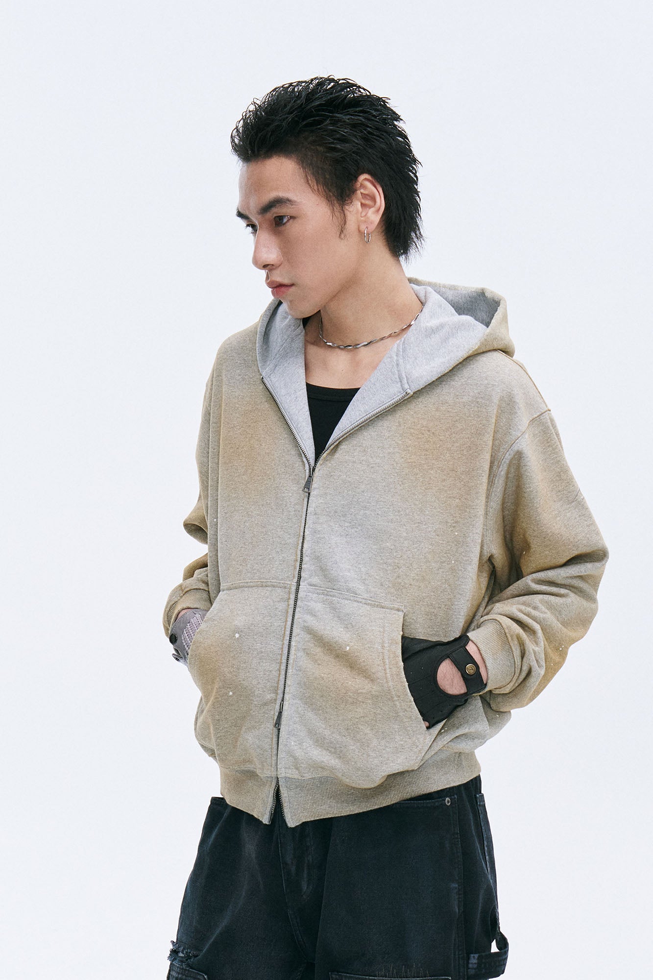 CATSSTAC Rugged Wash Zip Hoodie, premium urban and streetwear designers apparel on PROJECTISR.com, CATSSTAC