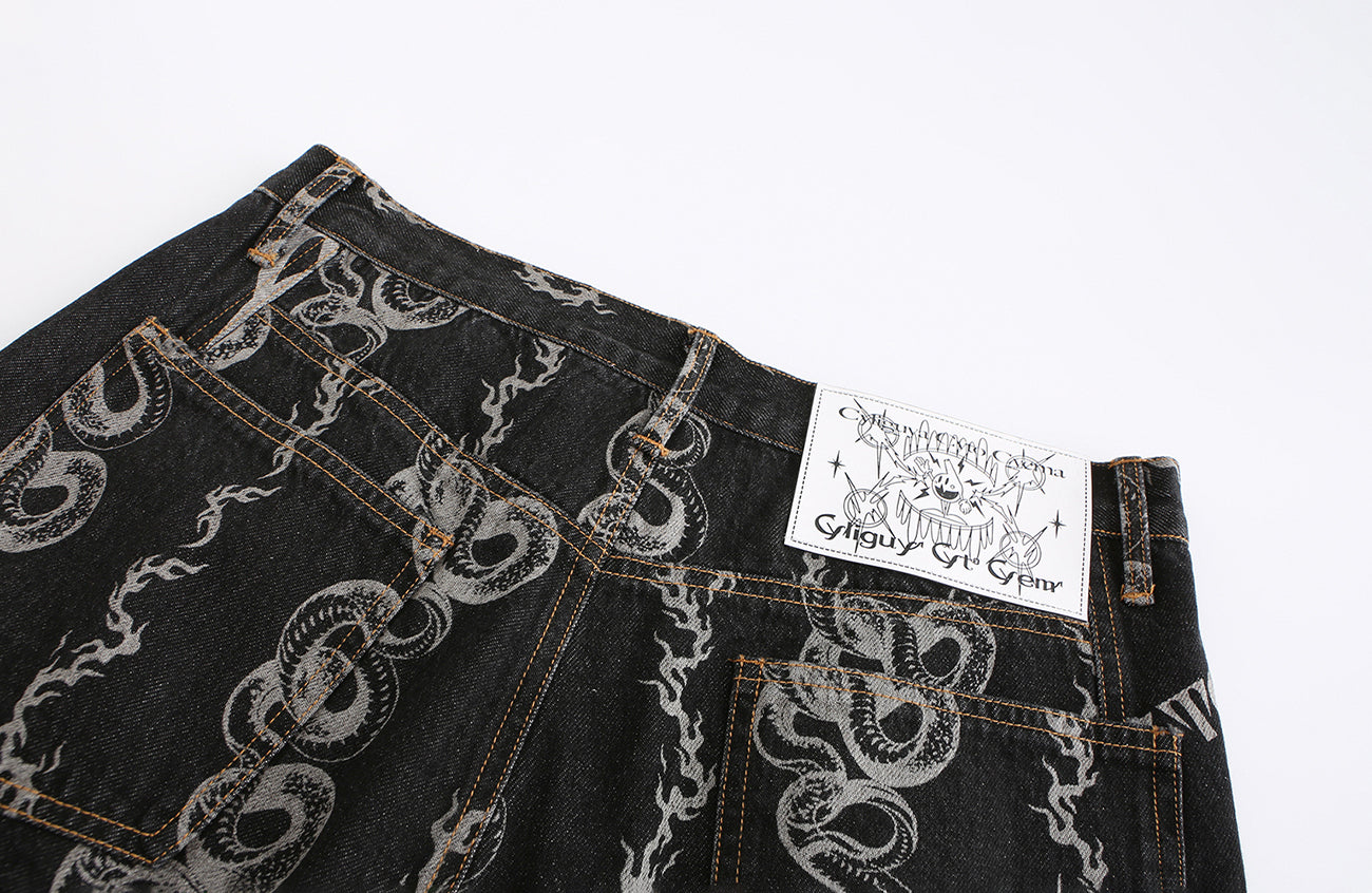 CYCYCY Serpentine Strap Buckled Flared Jeans