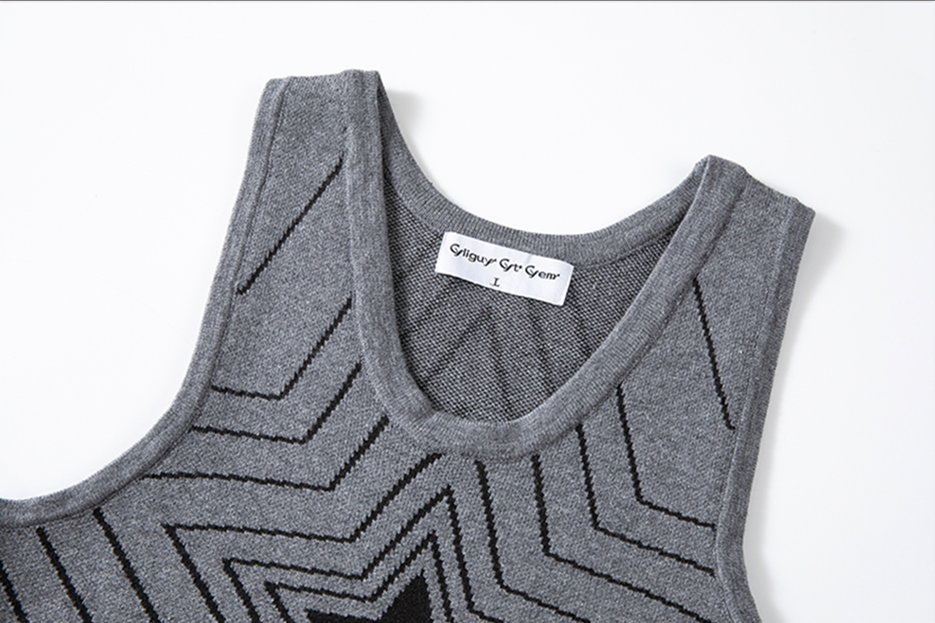 CYCYCY Retro Star Intarsia Knit Vest