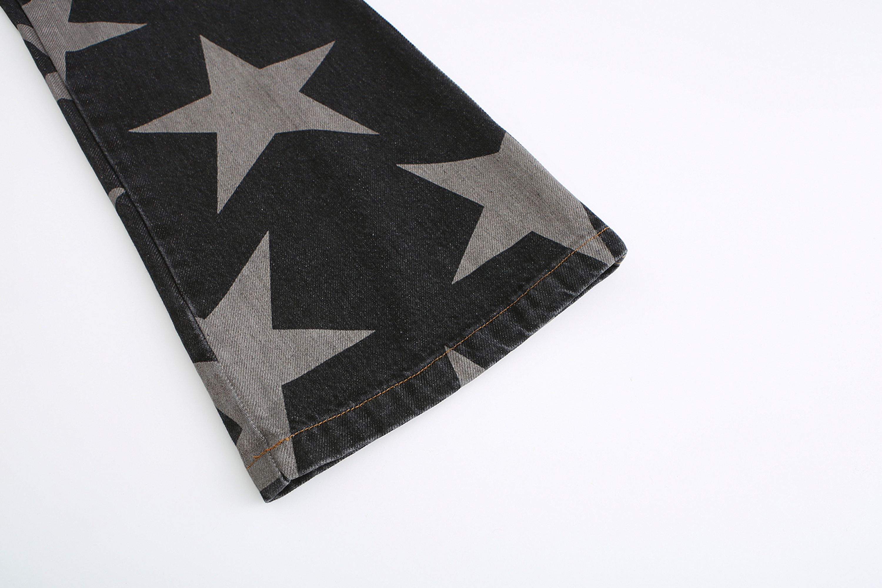 CYCYCY Punk Washed Star Full-Print Flared Jeans