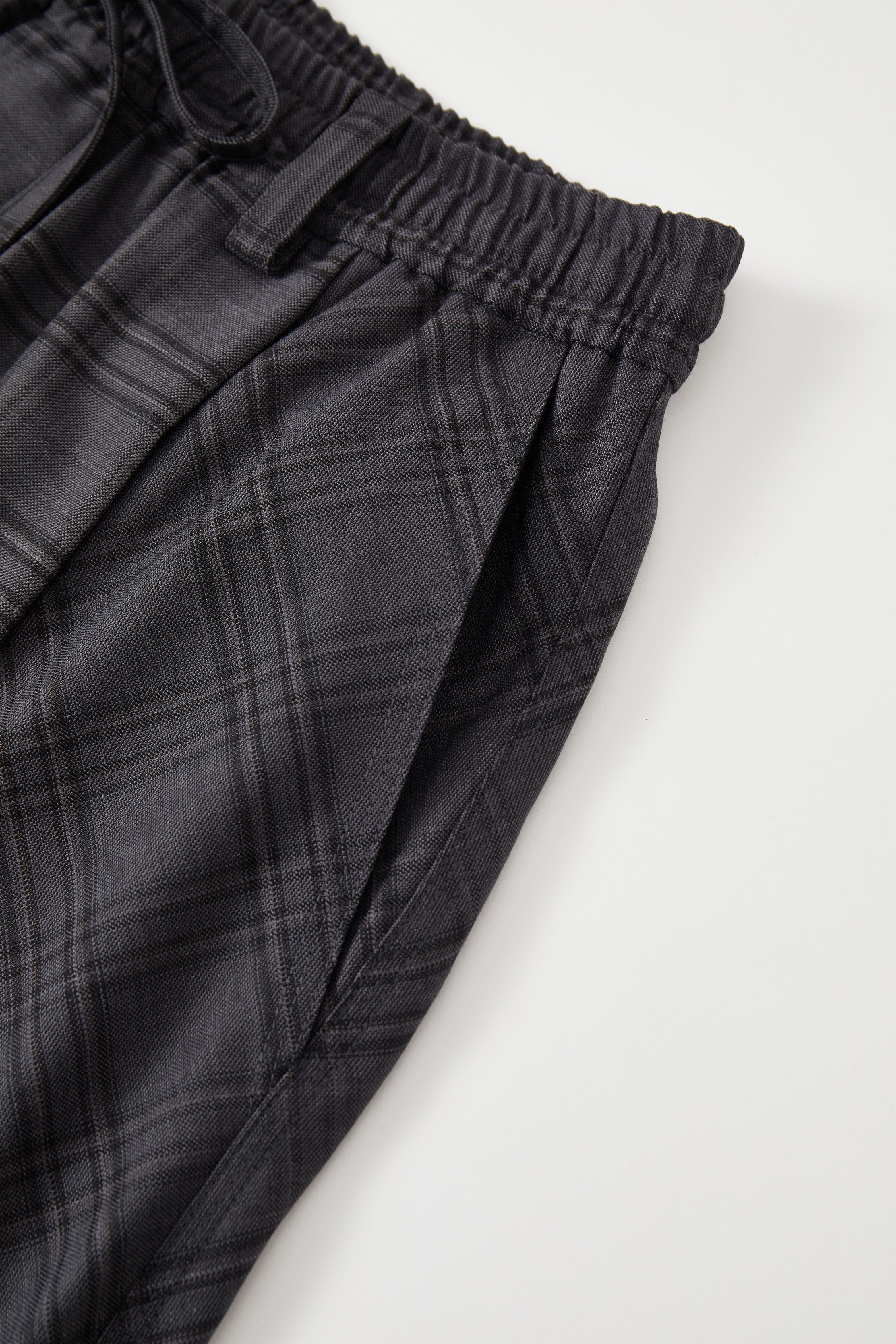 OPICLOTH Retro Paneled Plaid Drawstring Oversized Pants, premium urban and streetwear designers apparel on PROJECTISR.com, OPICLOTH