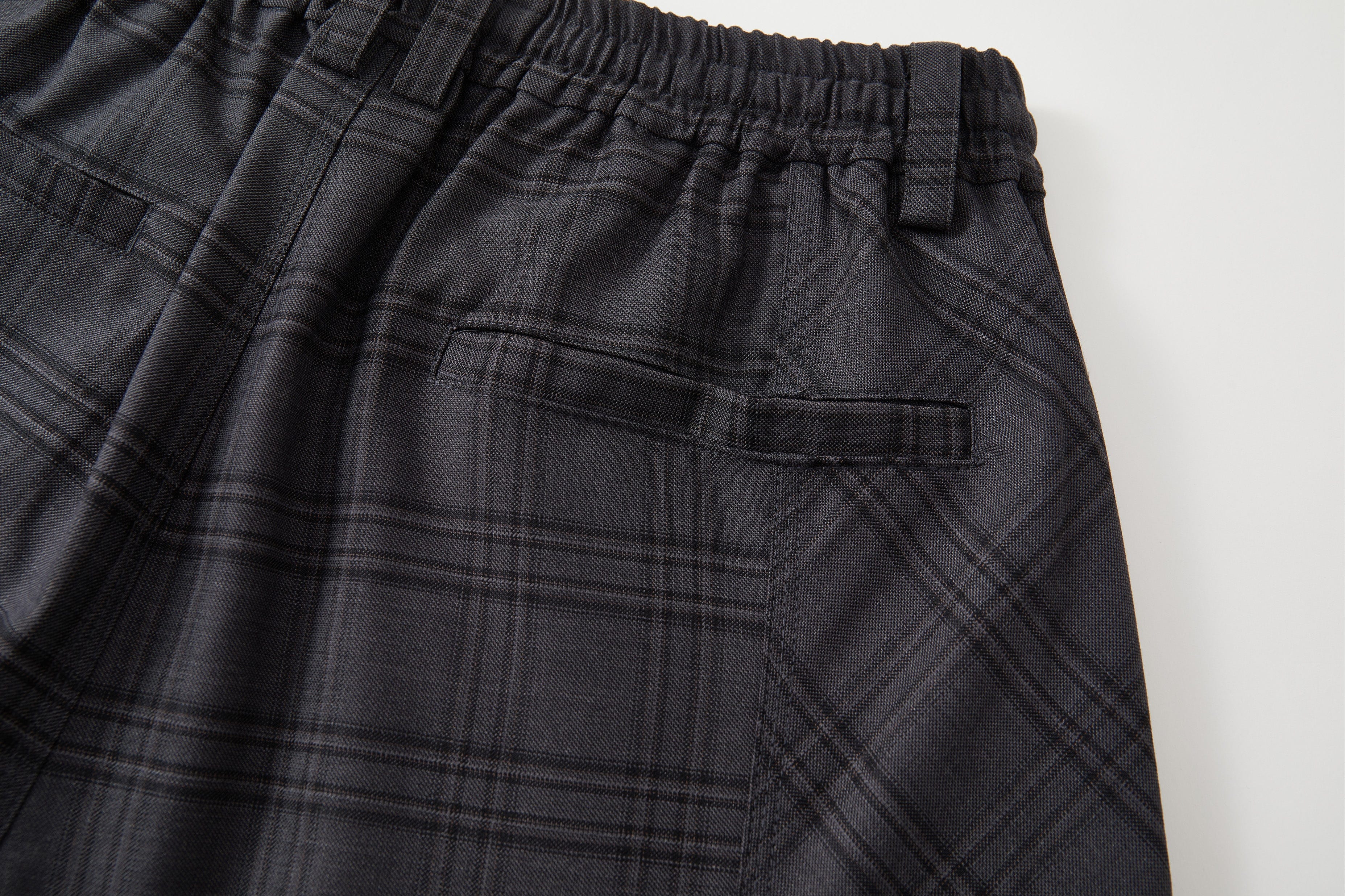 OPICLOTH Retro Paneled Plaid Drawstring Oversized Pants, premium urban and streetwear designers apparel on PROJECTISR.com, OPICLOTH