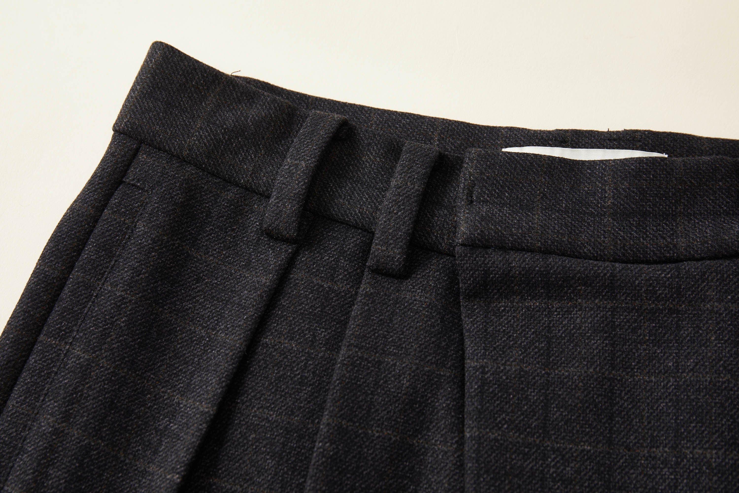 OPICLOTH Plaid Crinkled Wide-Leg Trousers, premium urban and streetwear designers apparel on PROJECTISR.com, OPICLOTH
