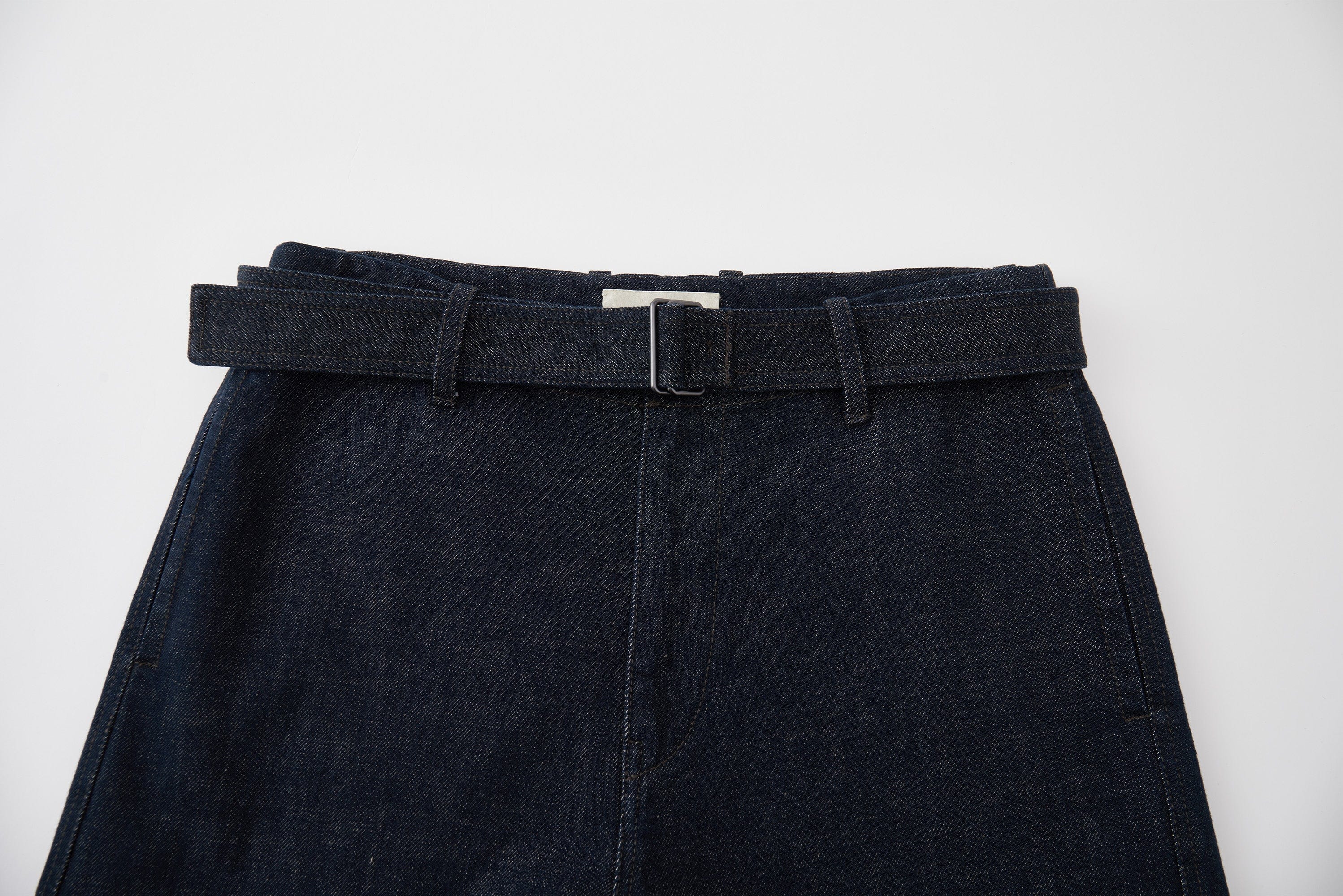 OPICLOTH Essential Washed Belted Wide-Leg Jeans, premium urban and streetwear designers apparel on PROJECTISR.com, OPICLOTH