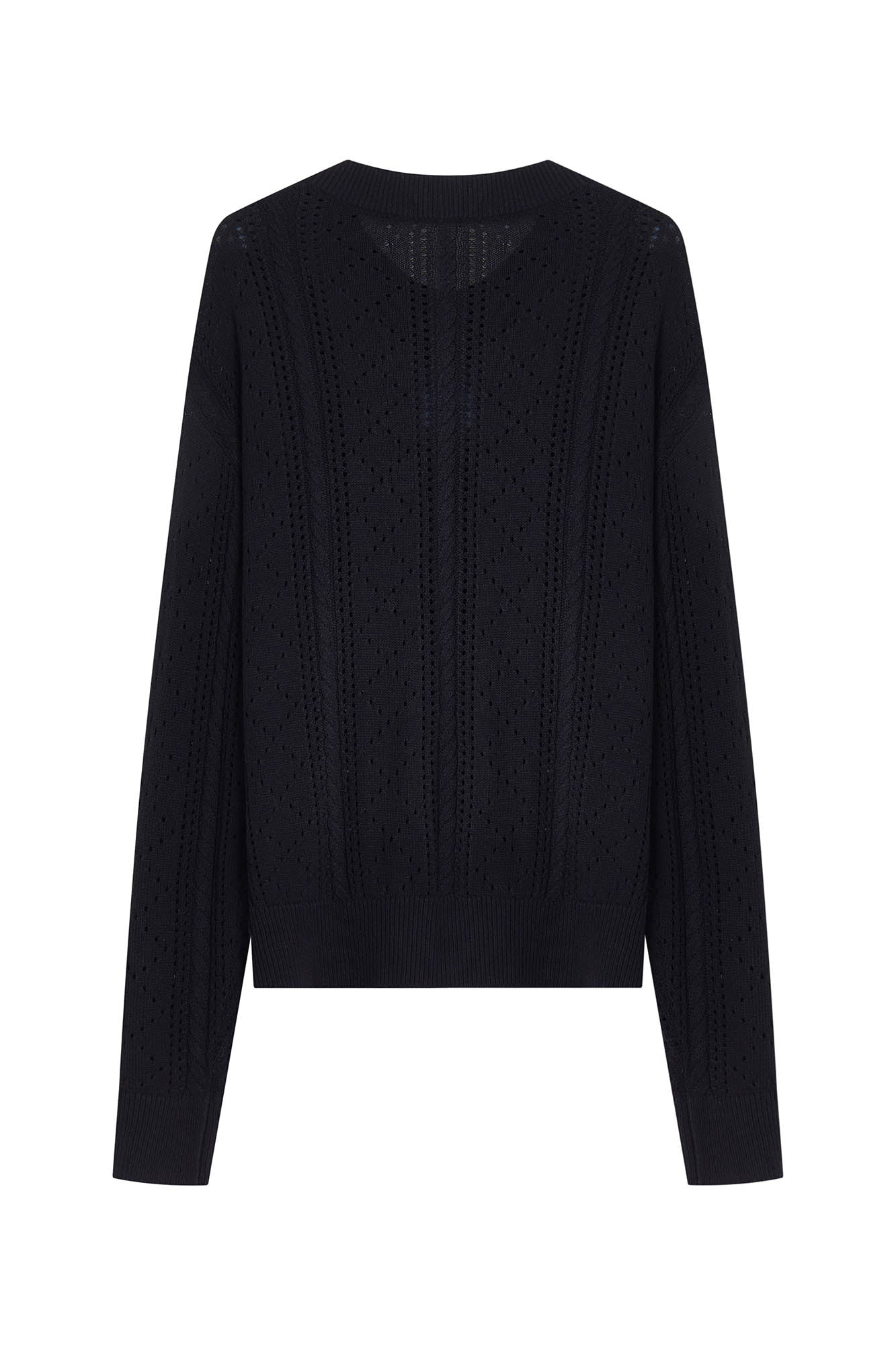 OPICLOTH Eyelet Knit Button-Up Cardigan, premium urban and streetwear designers apparel on PROJECTISR.com, OPICLOTH