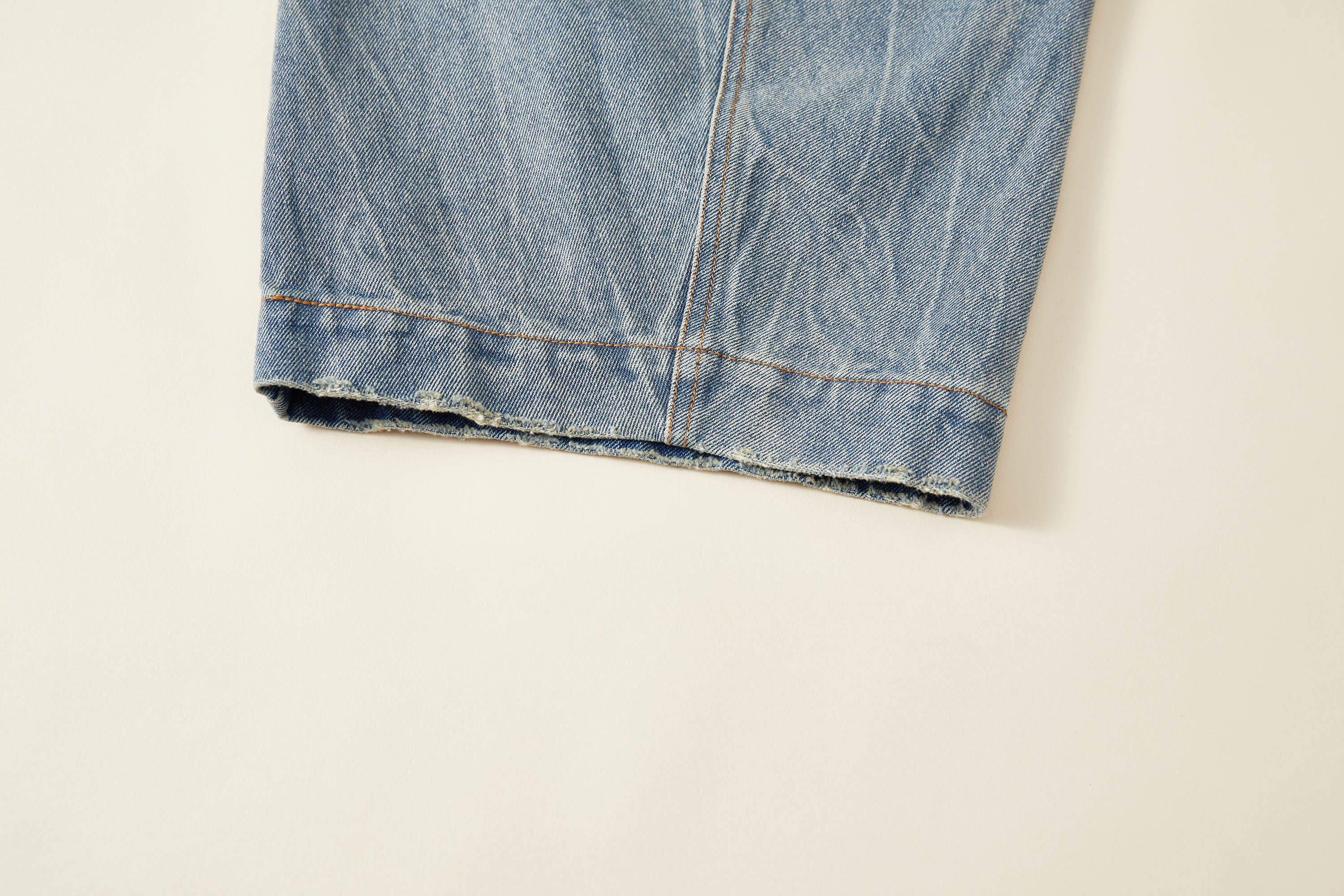 OPICLOTH Distressed Spliced Barrel-Leg Jeans, premium urban and streetwear designers apparel on PROJECTISR.com, OPICLOTH