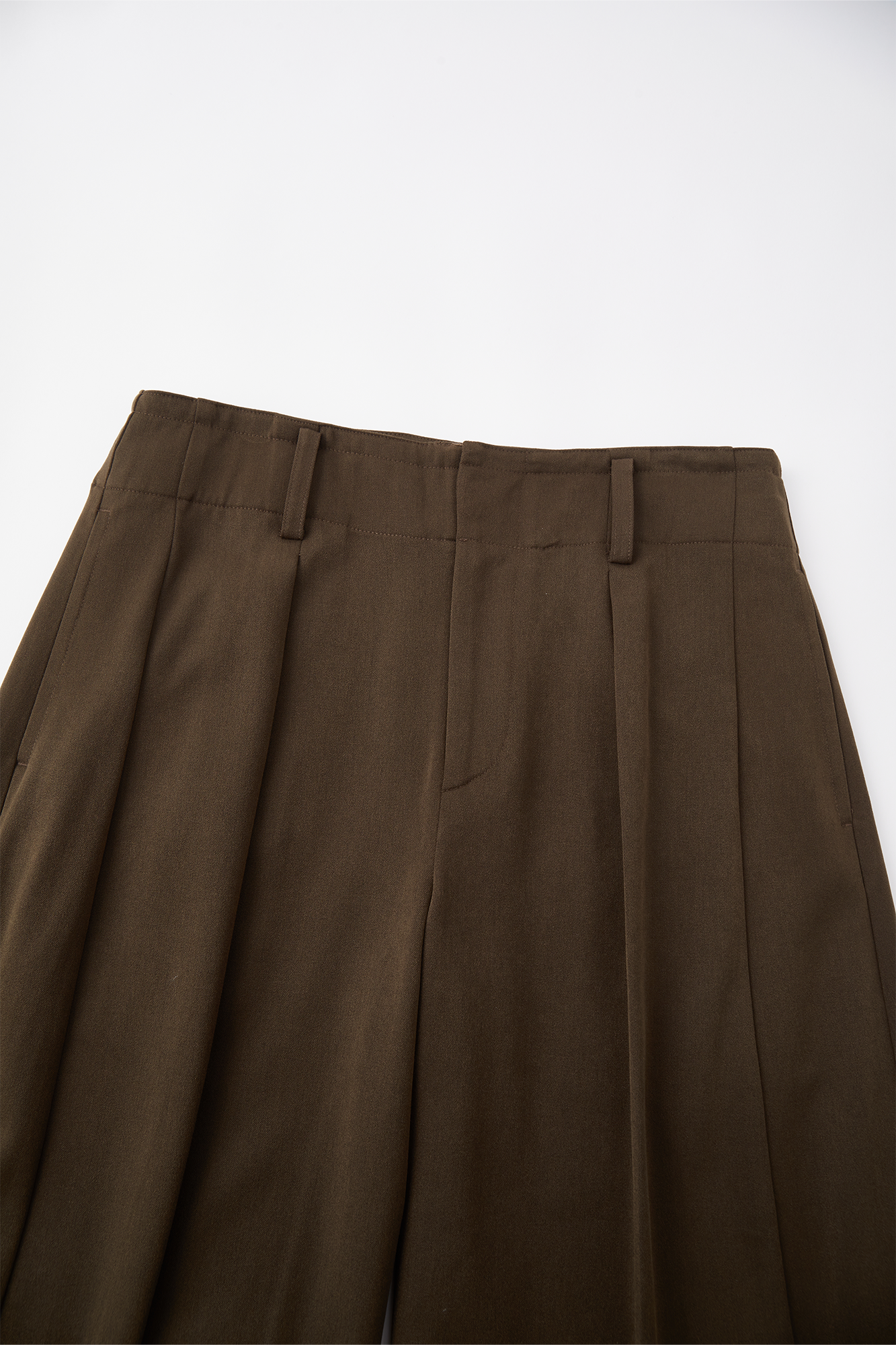 OPICLOTH Wool-Blend Double-Pleated Curved Trousers, premium urban and streetwear designers apparel on PROJECTISR.com, OPICLOTH