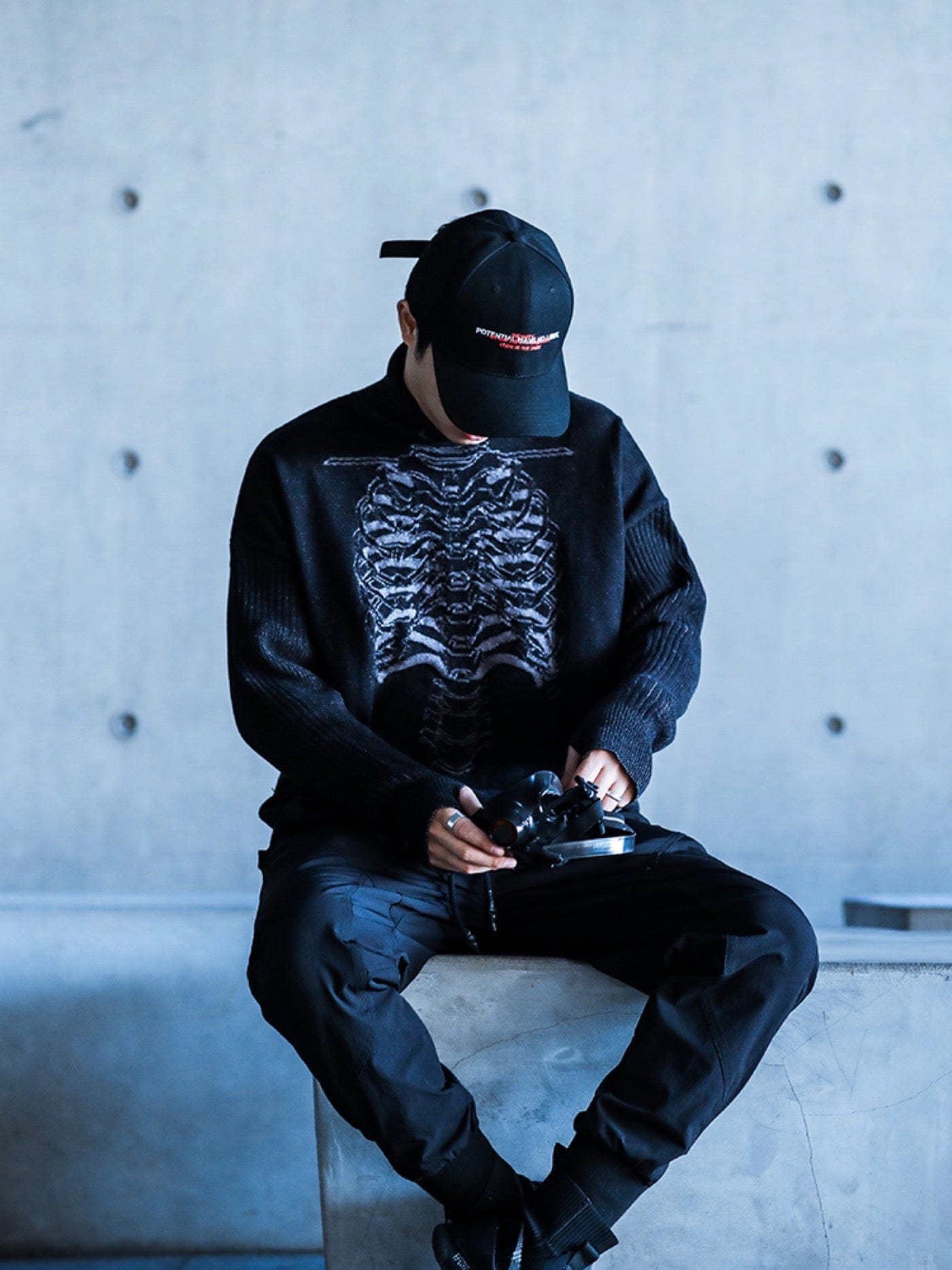 ENSHADOWER Mechanical Skeleton Turtleneck Sweater, premium urban and streetwear designers apparel on PROJECTISR.com, ENSHADOWER