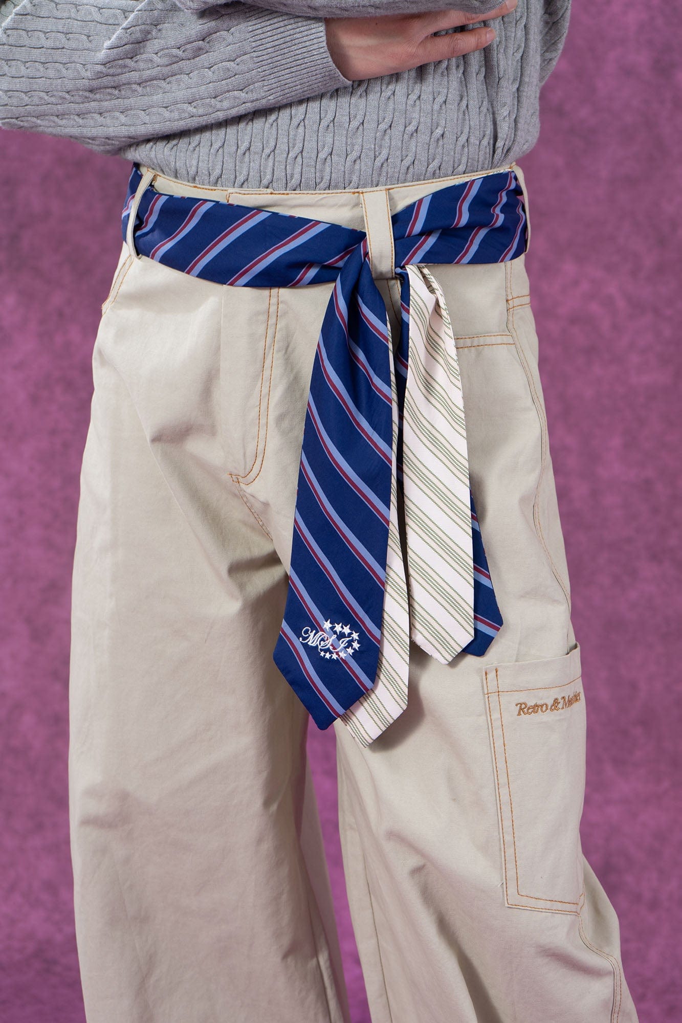 CLP Tie-Belt Multi-Pockets Stitched Pants, premium urban and streetwear designers apparel on PROJECTISR.com, CLP