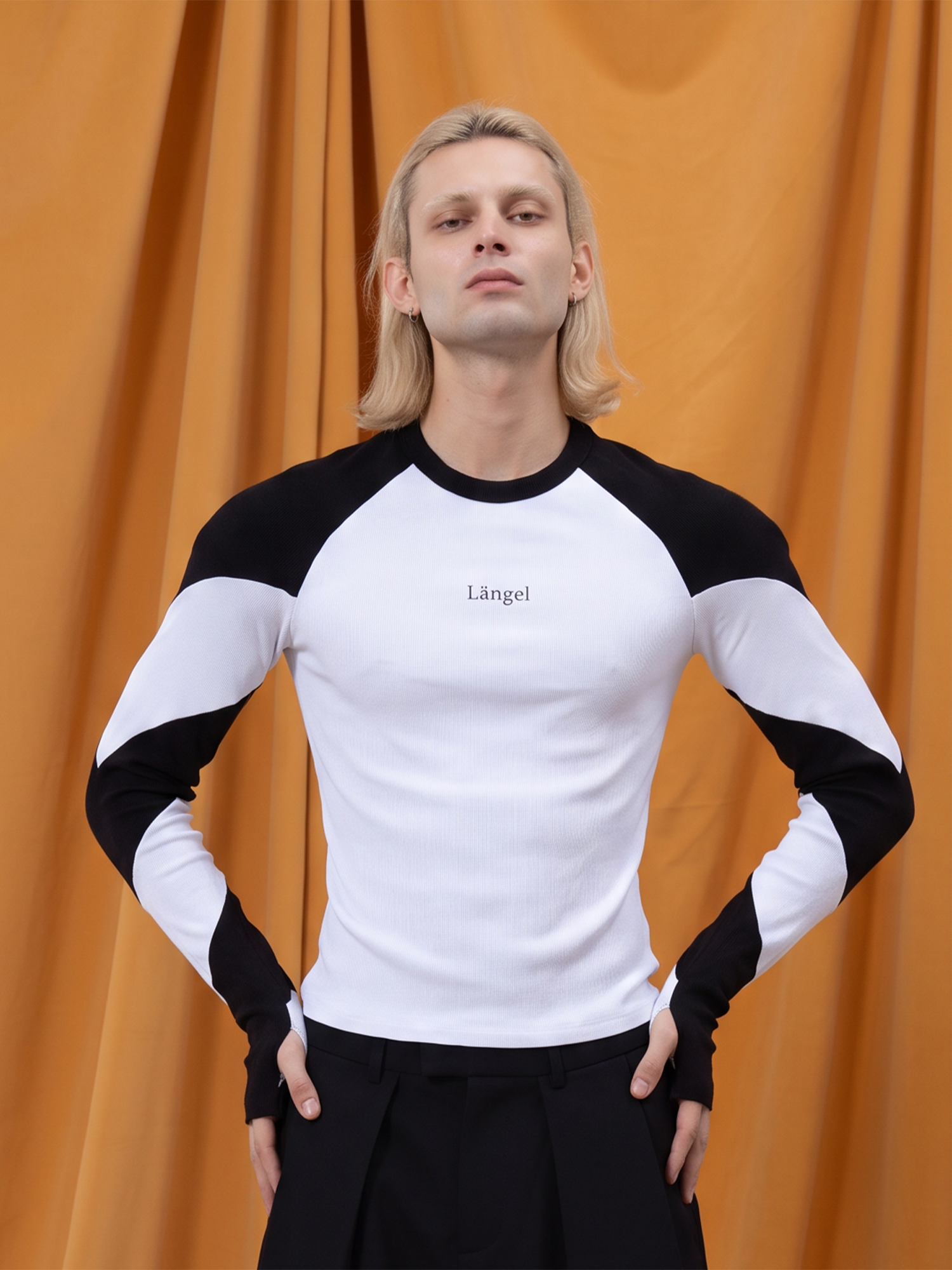 CLP Spiral Spliced Slim-Fit Long-Sleeve Tee