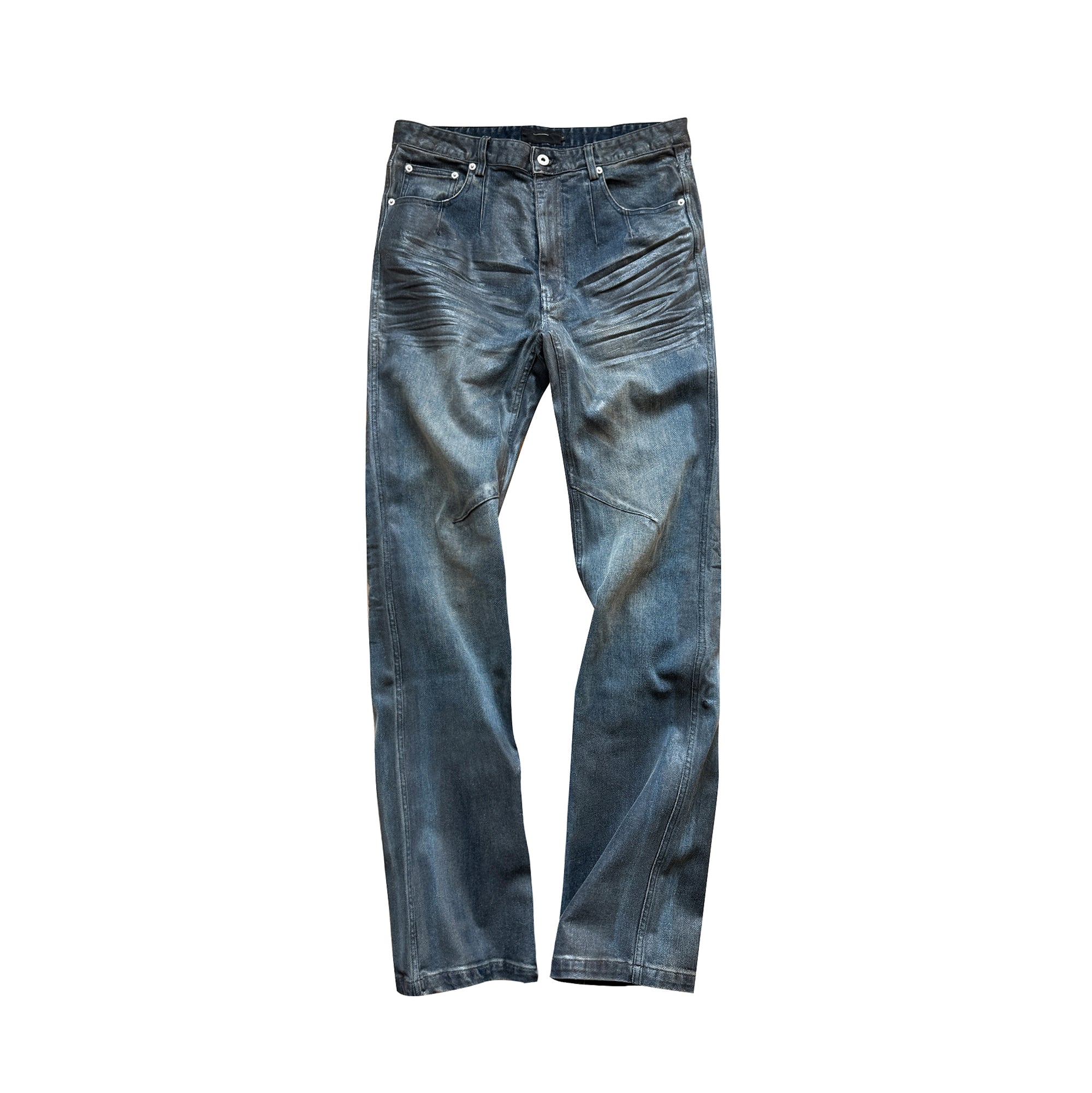 CINDER VEIN Washed Whisker-Effect Spray Paint Straight-Leg Jeans