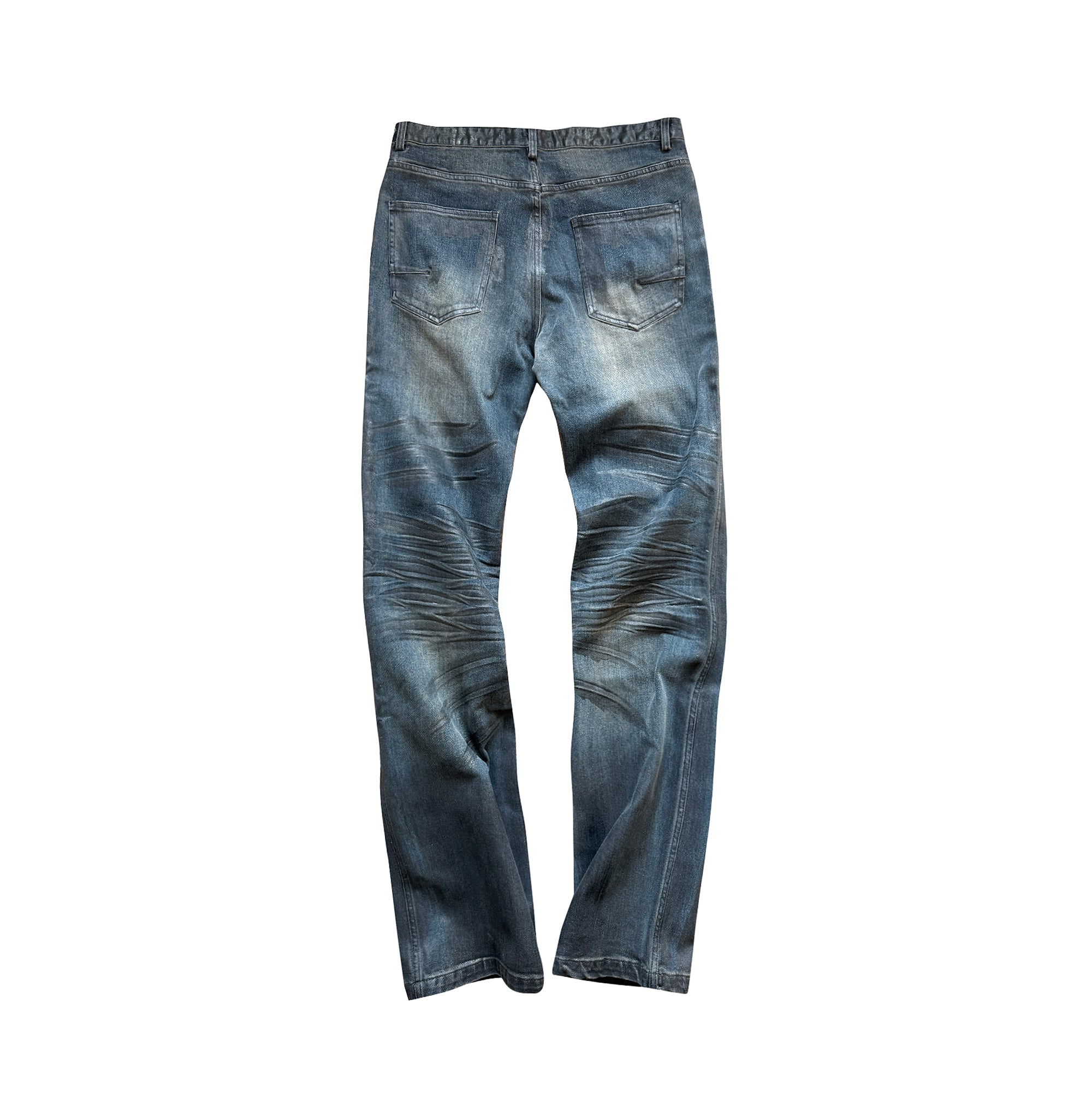 CINDER VEIN Washed Whisker-Effect Spray Paint Straight-Leg Jeans