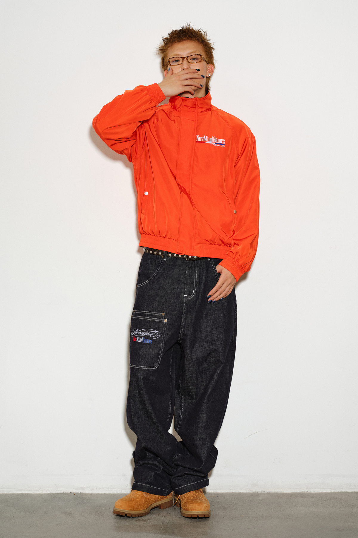 NOVACAM Retro Embroidered Fleece-Lined Woven Jacket