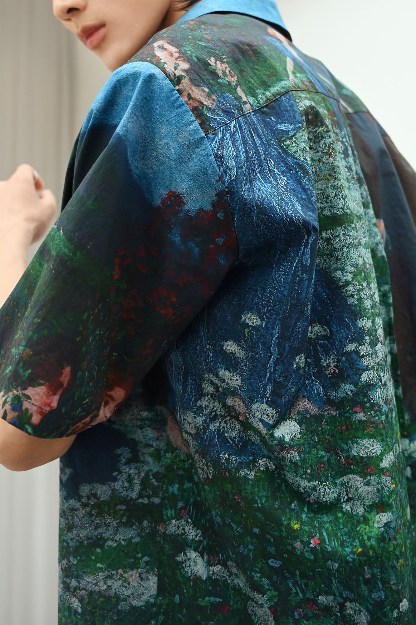TUIMU Oil Painting Full-Print Padded-Shoulder Shirt, premium urban and streetwear designers apparel on PROJECTISR.com, TUIMU