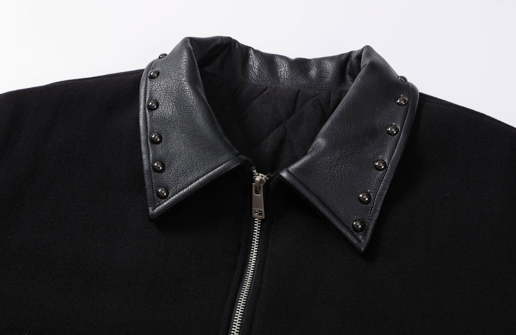 MAKEMORE Studded Collar Wool-Blend Jacket