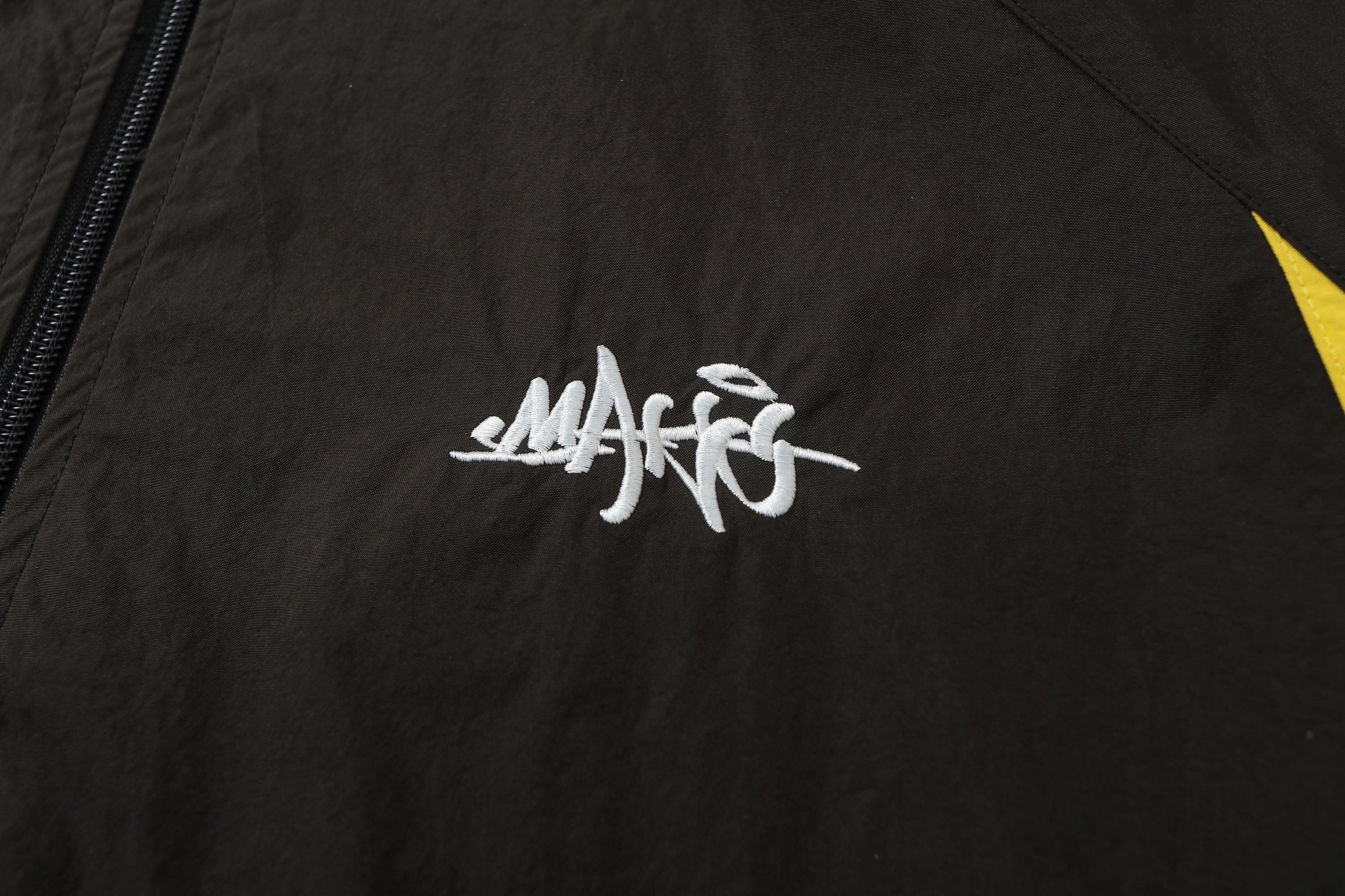 MAKEMORE Retro Contrast Panel Embroidery Jacket, premium urban and streetwear designers apparel on PROJECTISR.com, MAKEMORE