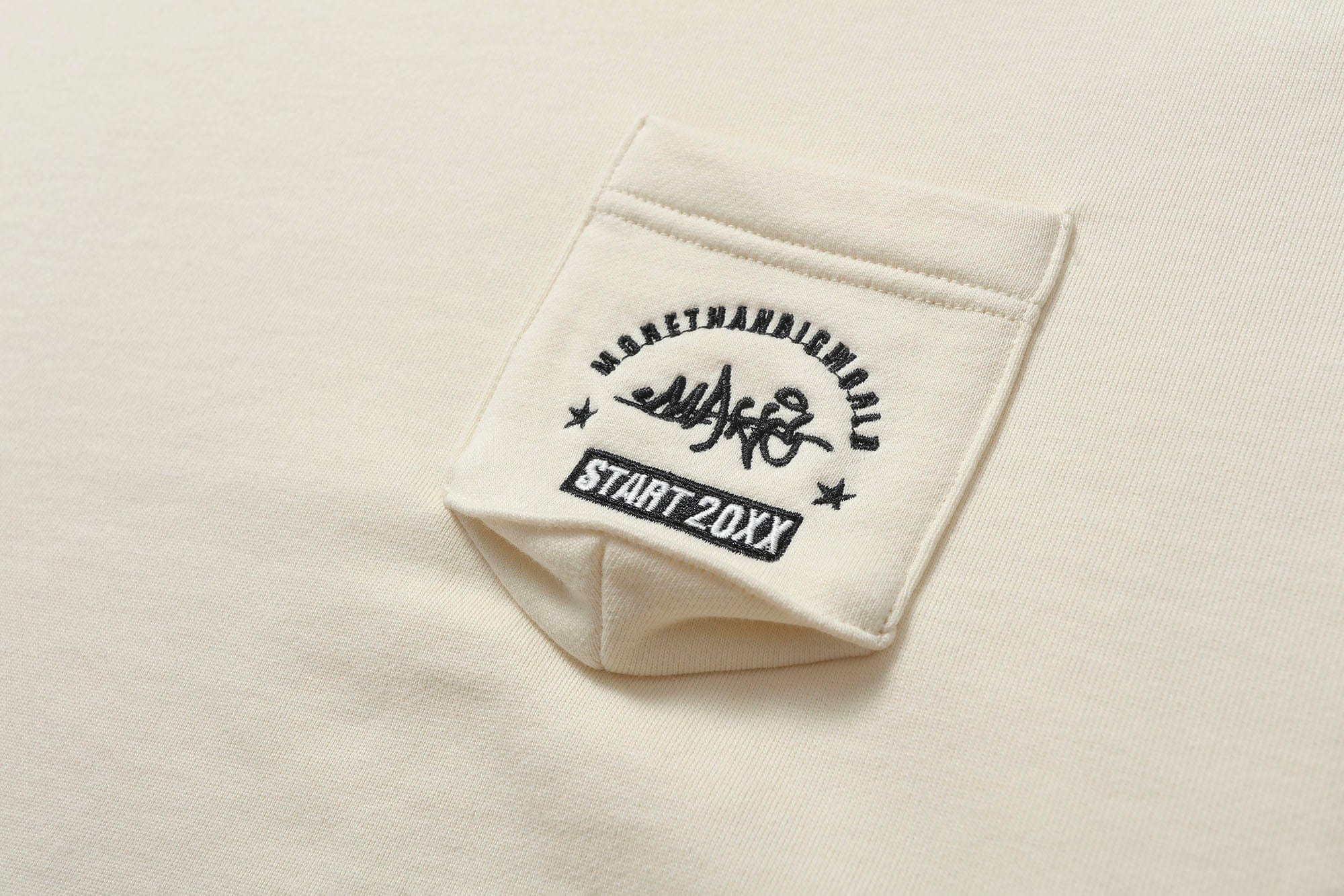 MAKEMORE Faux-Layer Embroidered Pocket Hoodie, premium urban and streetwear designers apparel on PROJECTISR.com, MAKEMORE