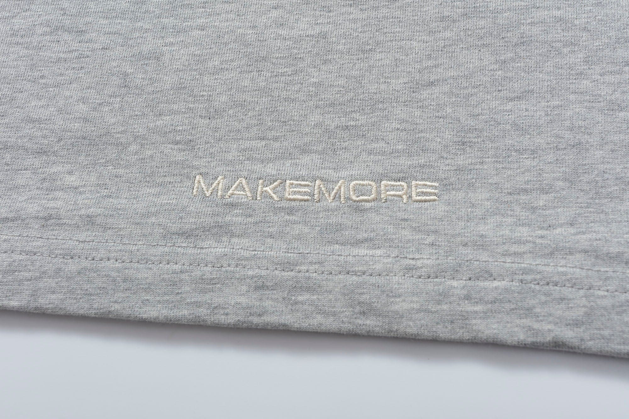 MAKEMORE Text Graphic Patch Long-Sleeve Tee, premium urban and streetwear designers apparel on PROJECTISR.com, MAKEMORE