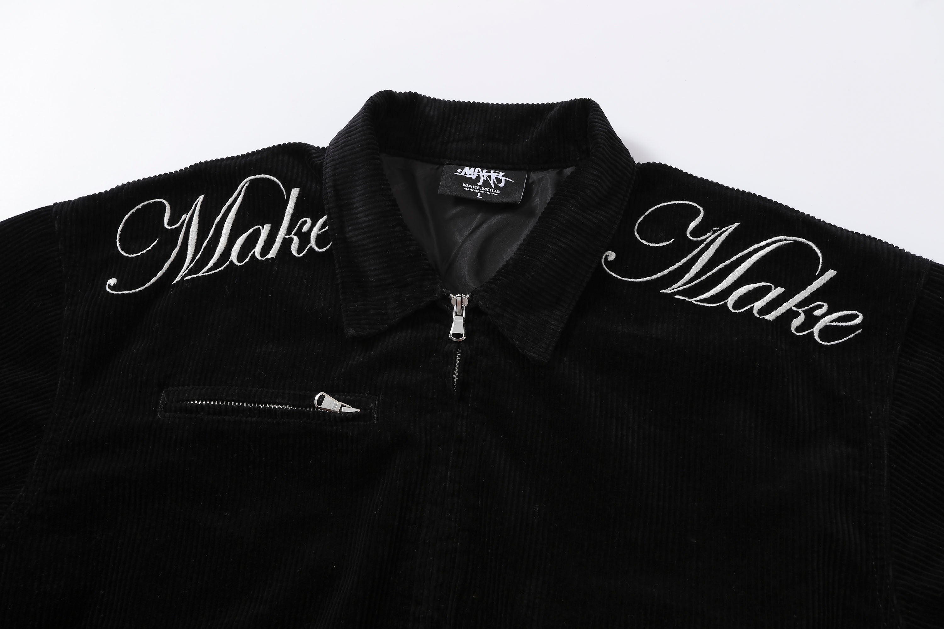 MAKEMORE Script Embroidered Corduroy Jacket