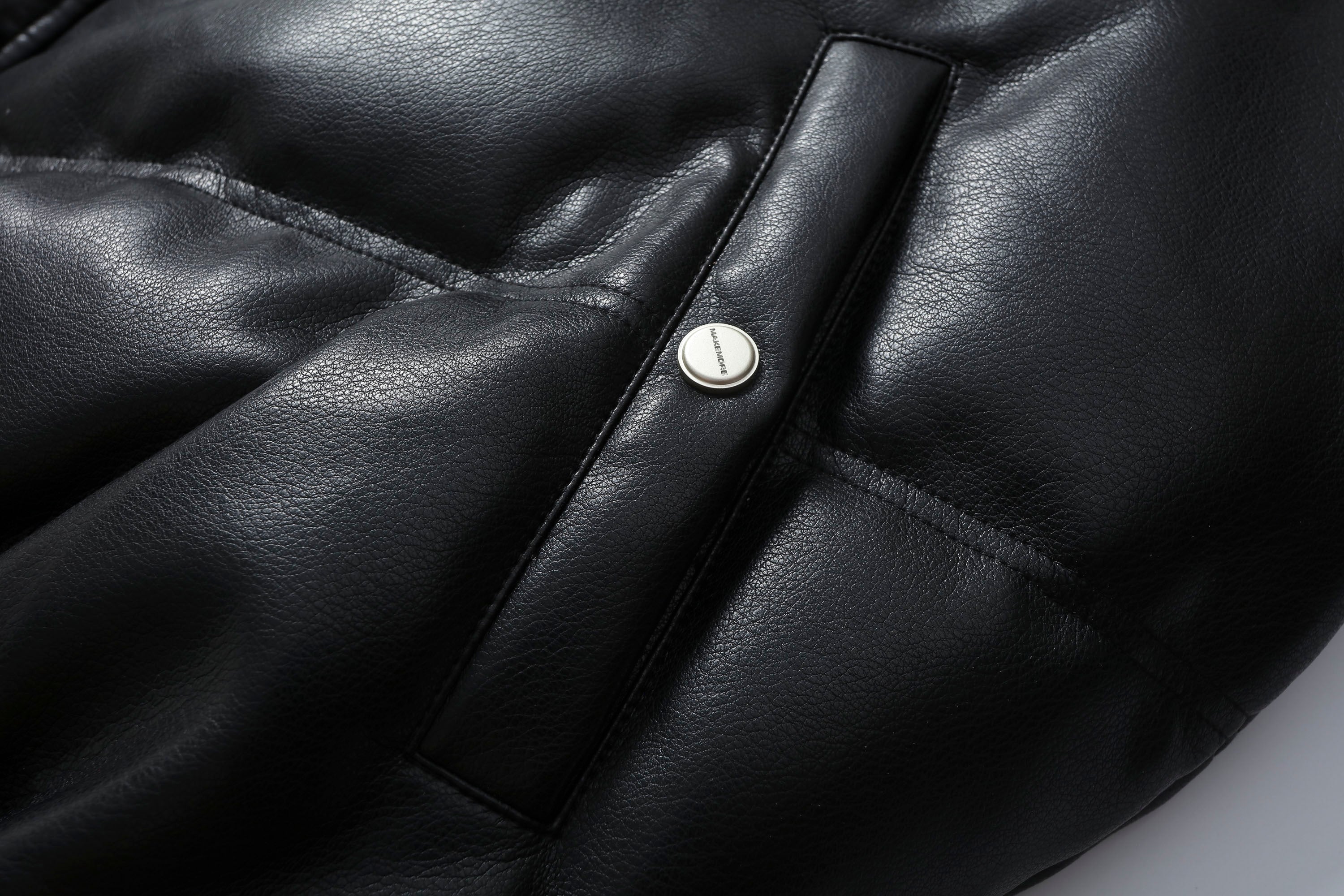MAKEMORE Glossy PU Down Puffer Jacket