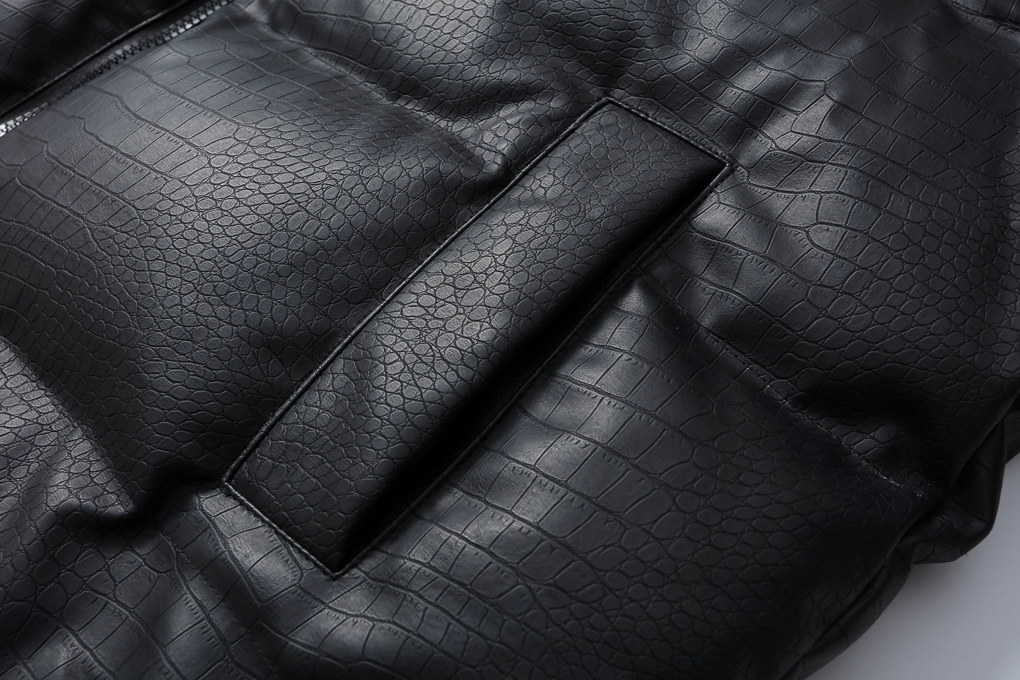 MAKEMORE Croc Embossed PU Down Puffer Jacket