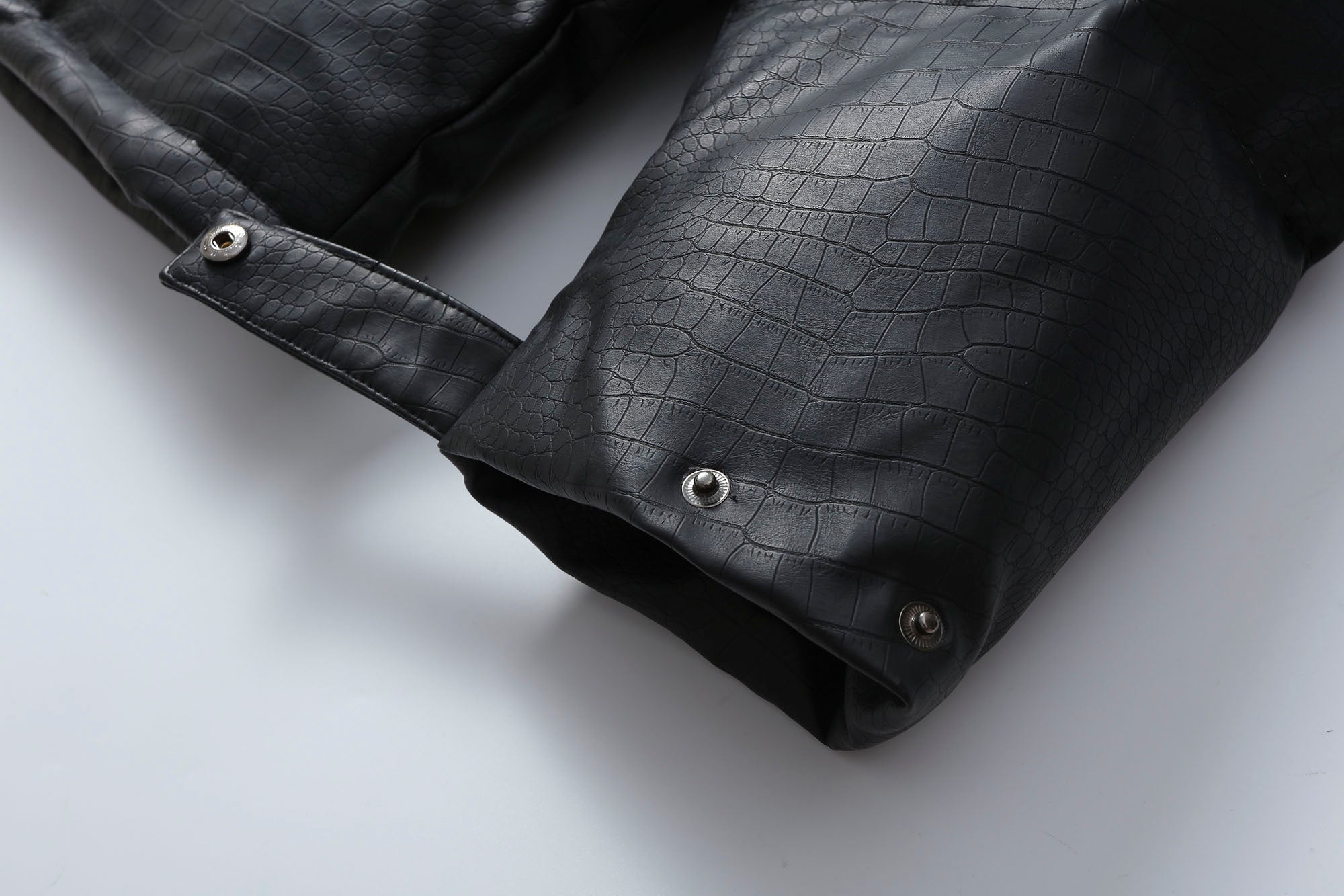 MAKEMORE Croc Embossed PU Down Puffer Jacket