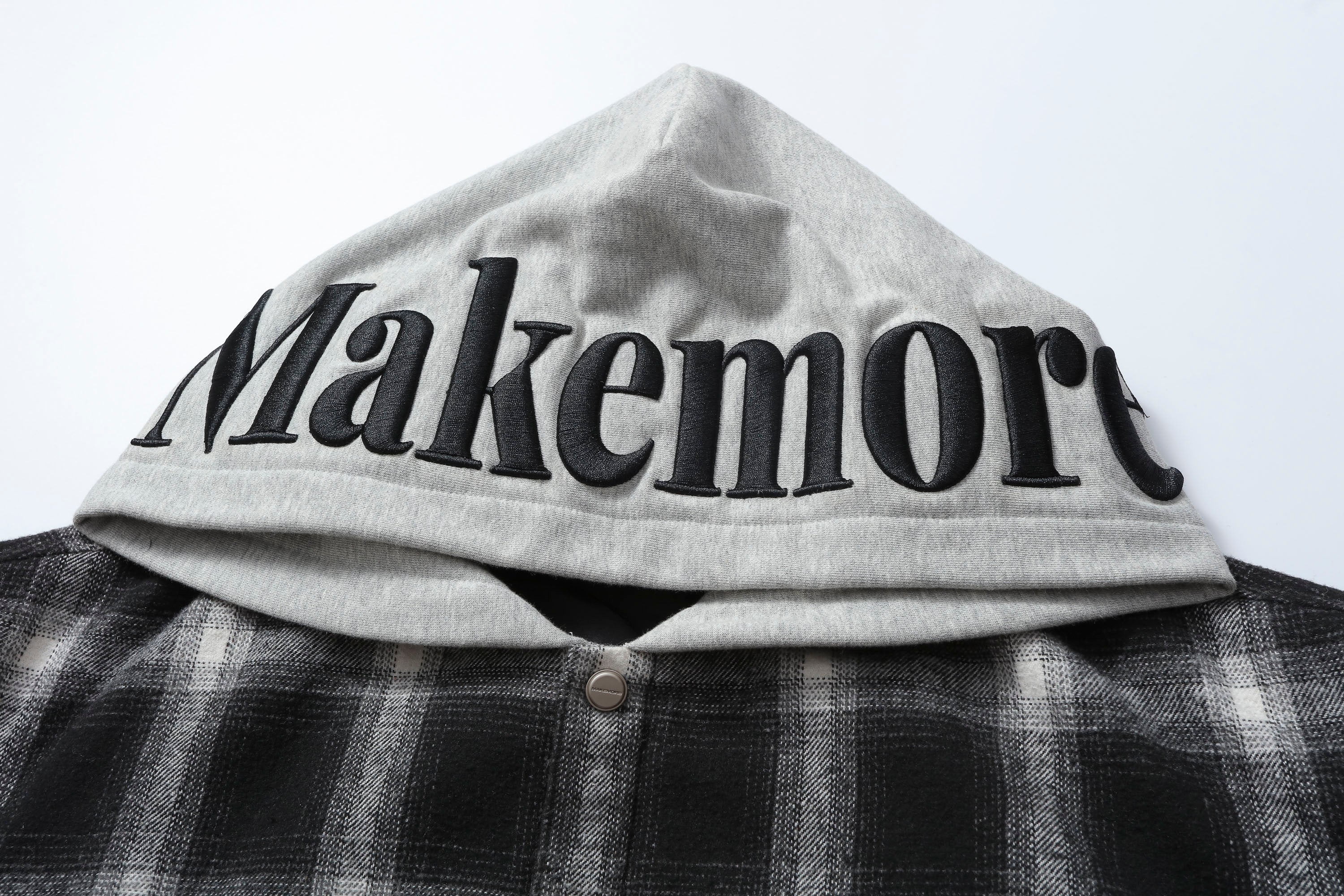 MAKEMORE Plaid Pocket Hooded Insulated Shirt
