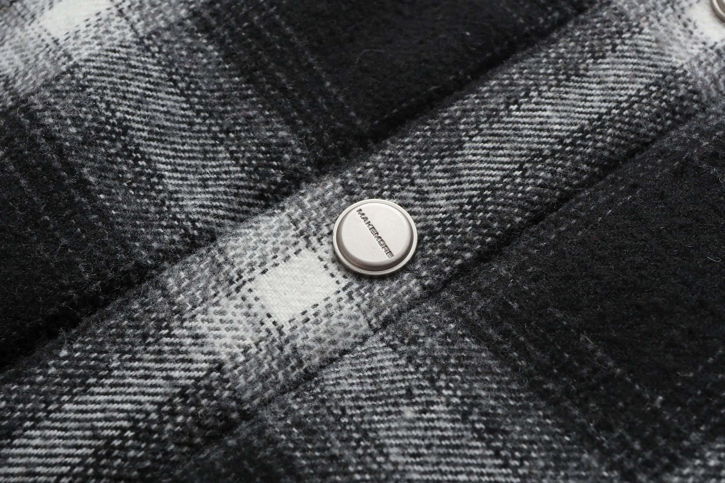 MAKEMORE Plaid Pocket Hooded Insulated Shirt
