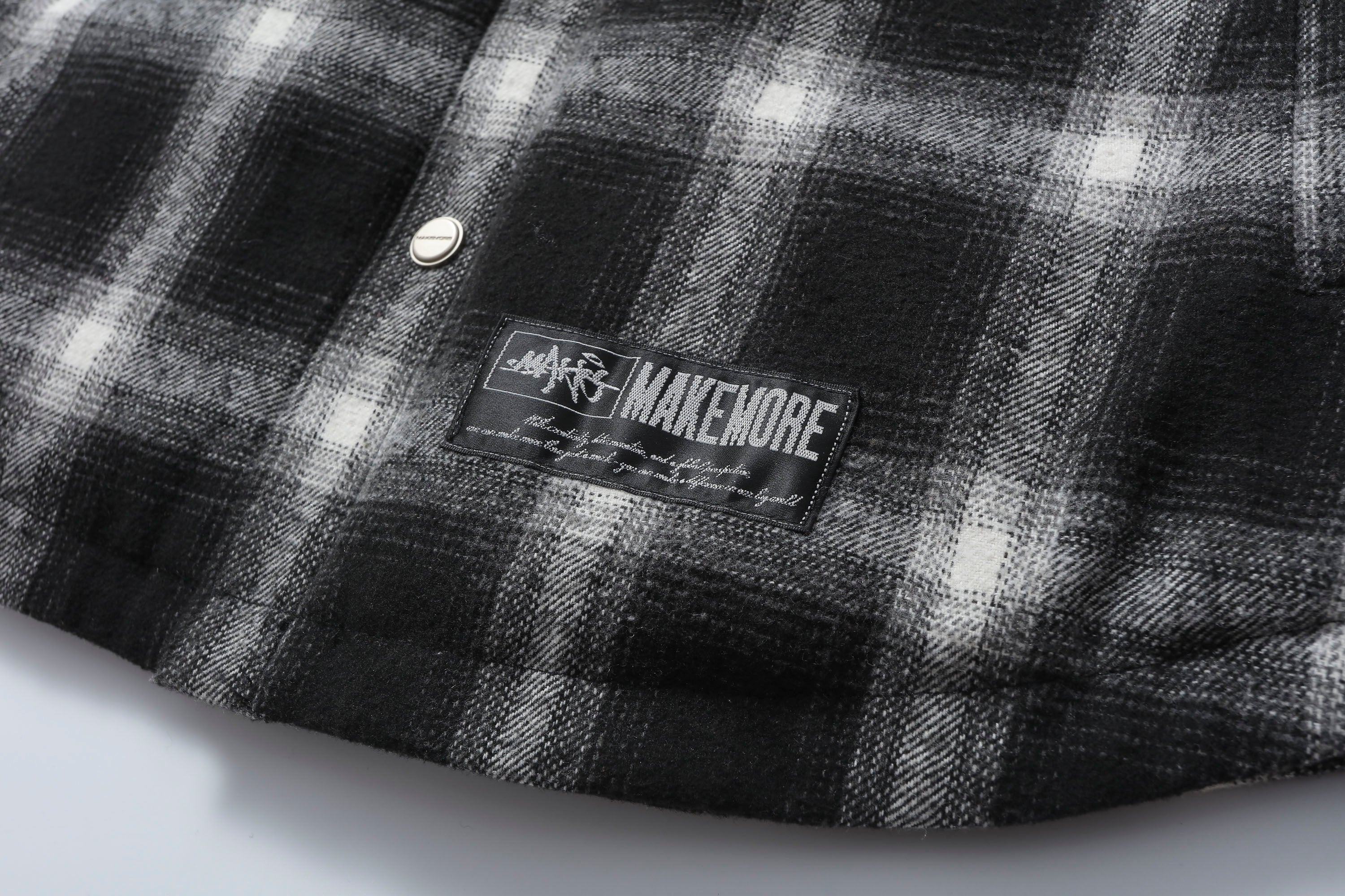 MAKEMORE Plaid Pocket Hooded Insulated Shirt