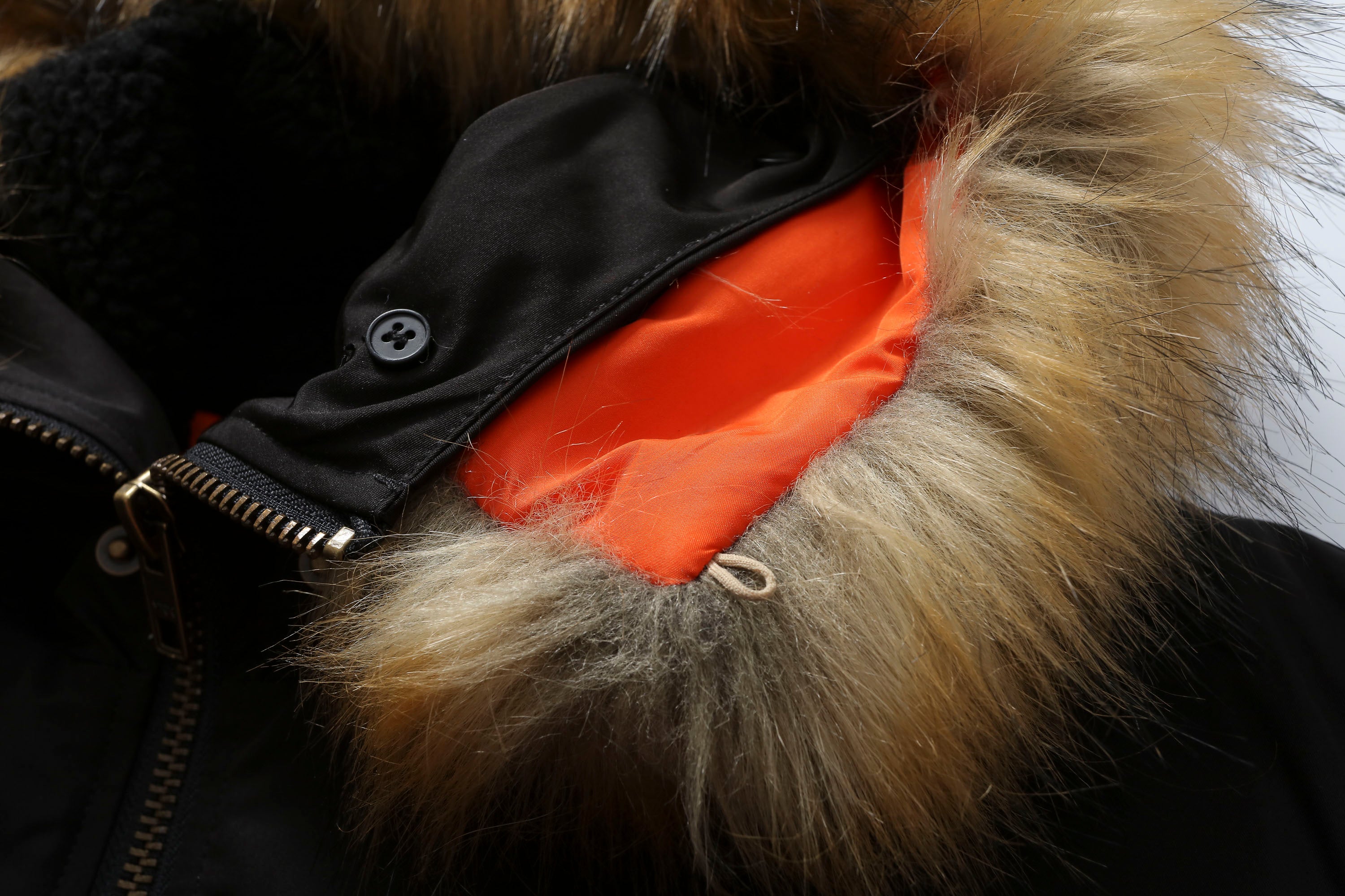 MAKEMORE Detachable Faux Fur Trim Satin Bomber Jacket
