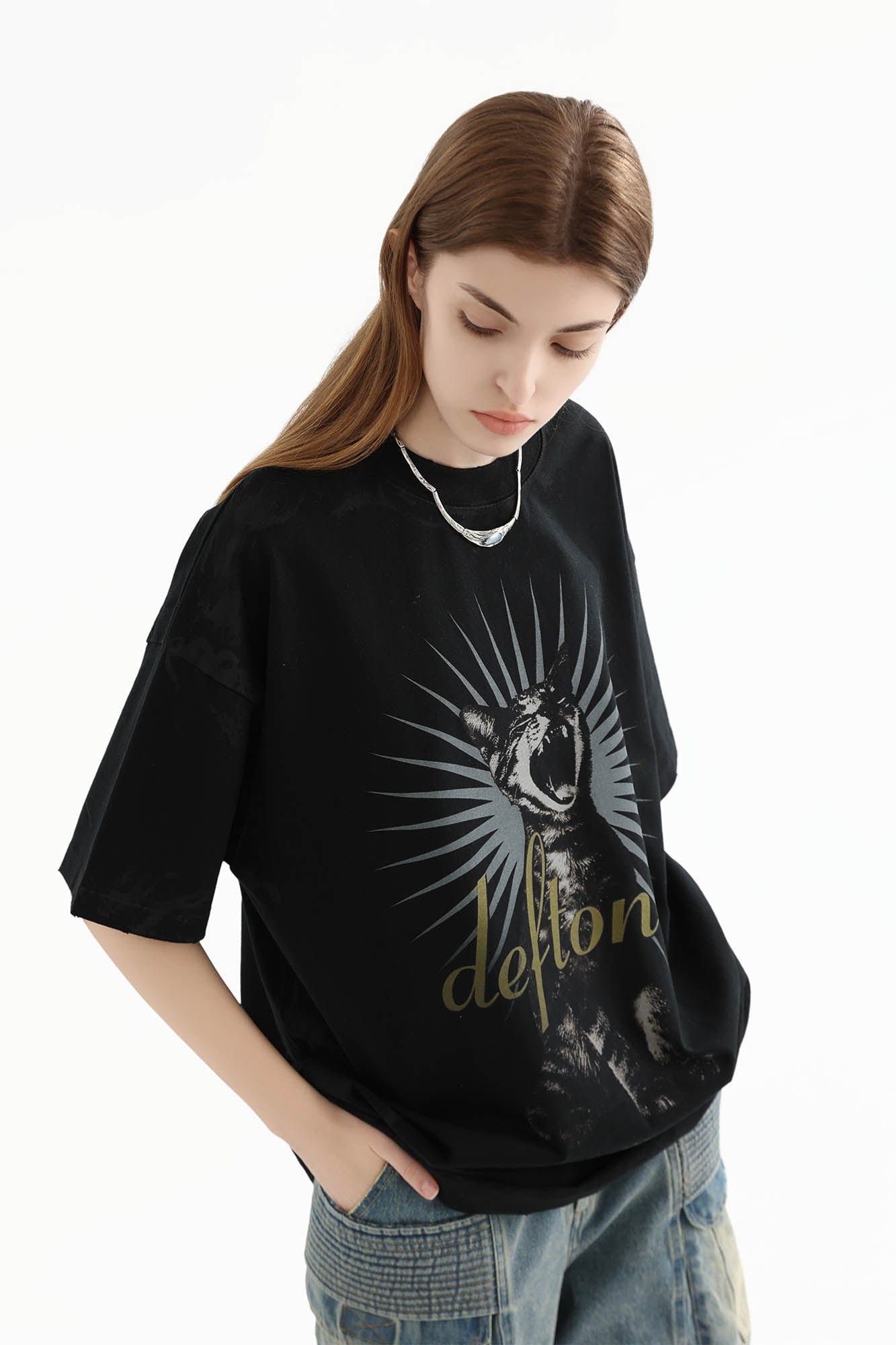 ERROR CODE ROBOT Screaming Cat Graphic Washed T-Shirt, premium urban and streetwear designers apparel on PROJECTISR.com, ERROR CODE ROBOT